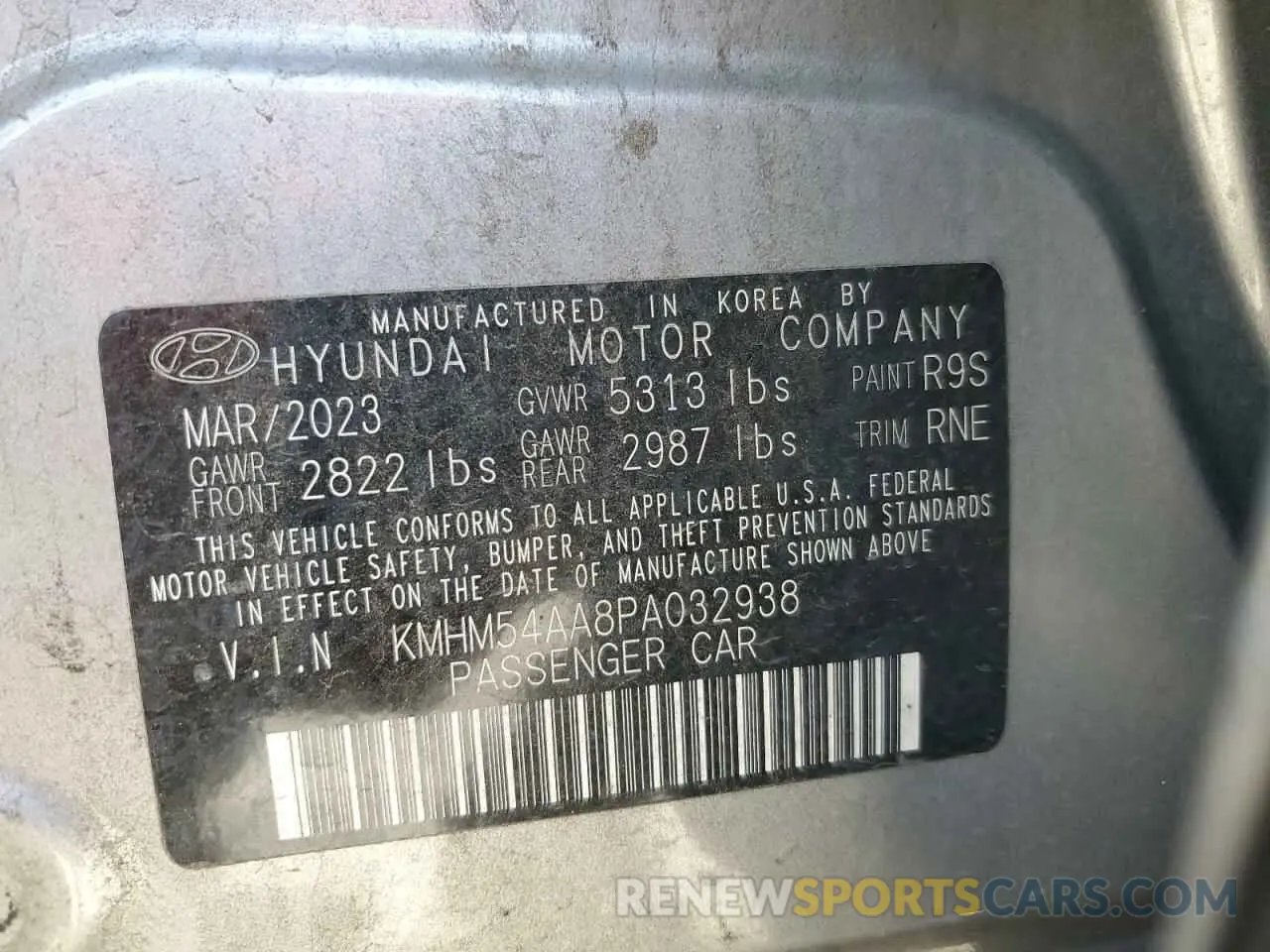 13 Photograph of a damaged car KMHM54AA8PA032938 HYUNDAI IONIQ 6 LI 2023