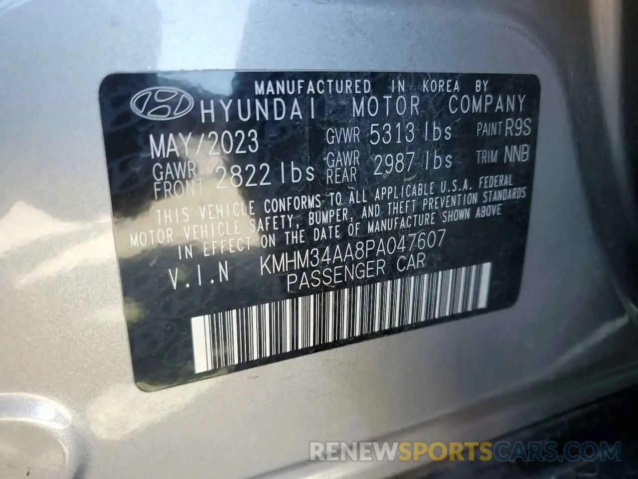 13 Photograph of a damaged car KMHM34AA8PA047607 HYUNDAI IONIQ 6 SE 2023