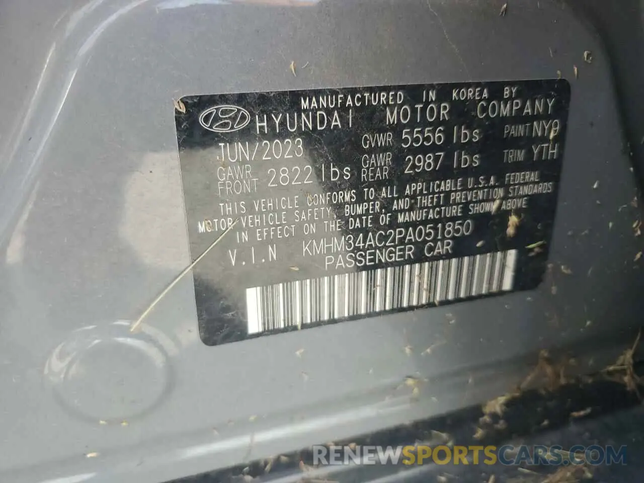 12 Photograph of a damaged car KMHM34AC2PA051850 HYUNDAI IONIQ 6 SE 2023