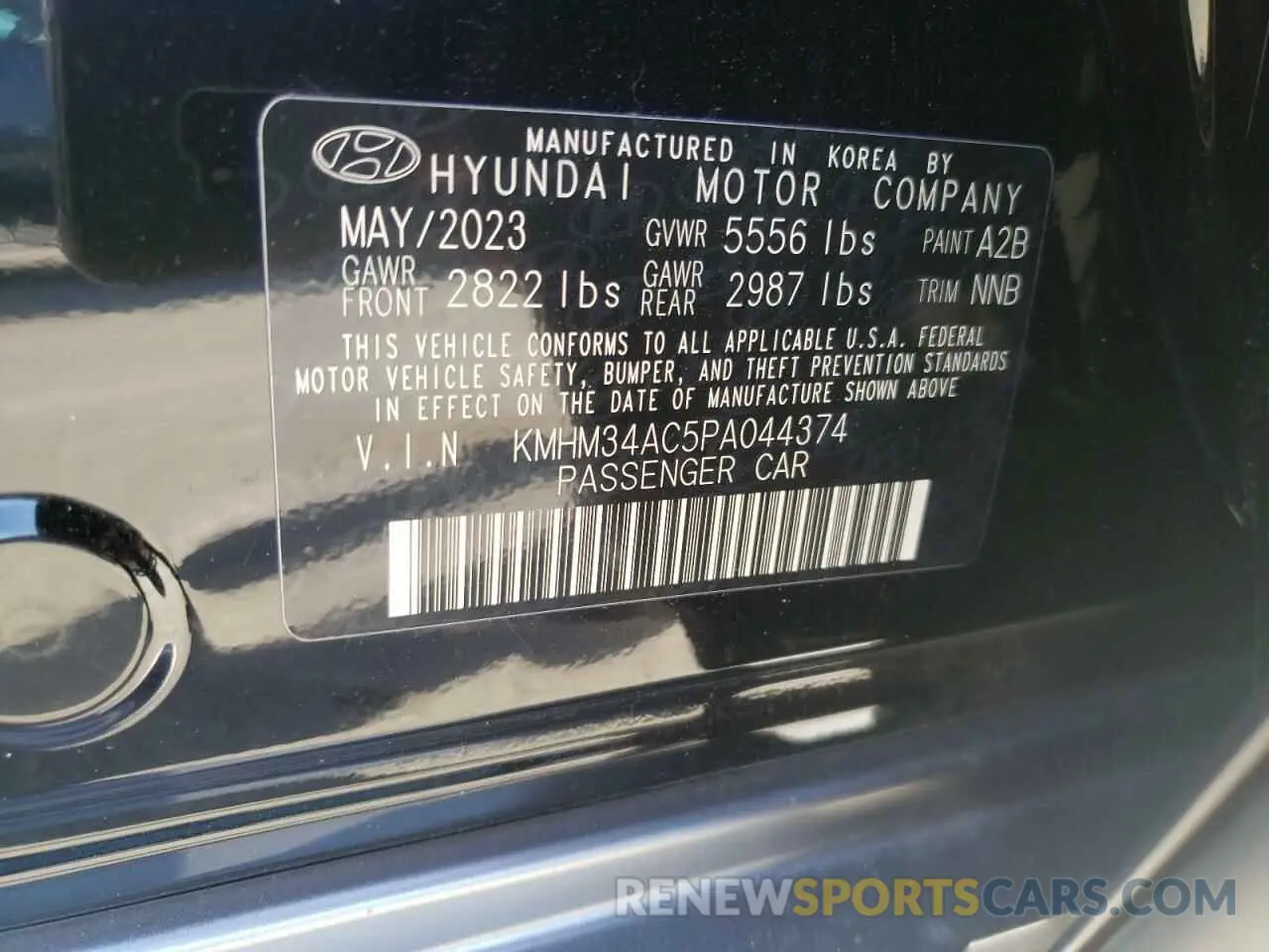 12 Photograph of a damaged car KMHM34AC5PA044374 HYUNDAI IONIQ 6 SE 2023