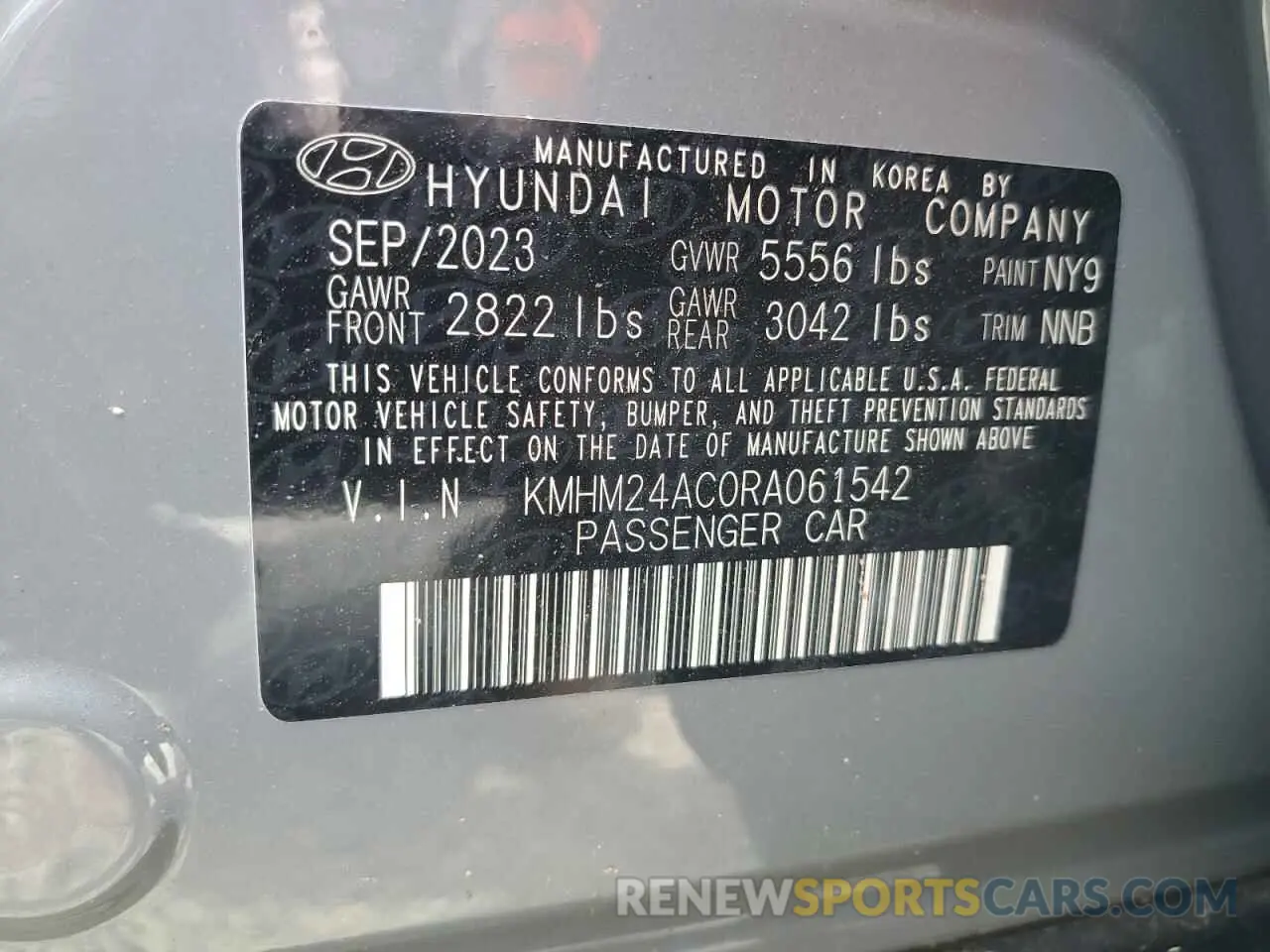 12 Photograph of a damaged car KMHM24AC0RA061542 HYUNDAI IONIQ 6 SE 2024
