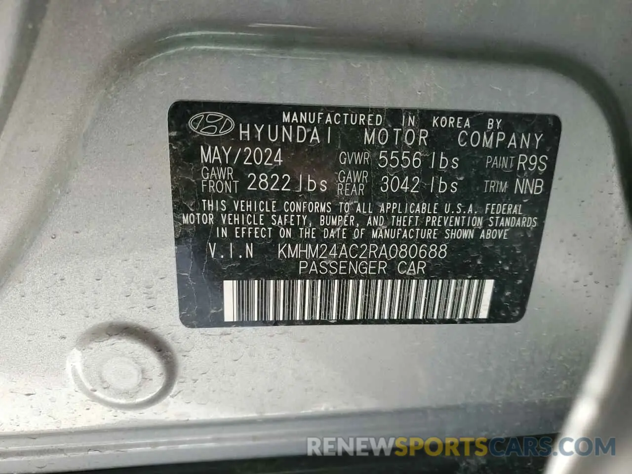 14 Photograph of a damaged car KMHM24AC2RA080688 HYUNDAI IONIQ 6 SE 2024