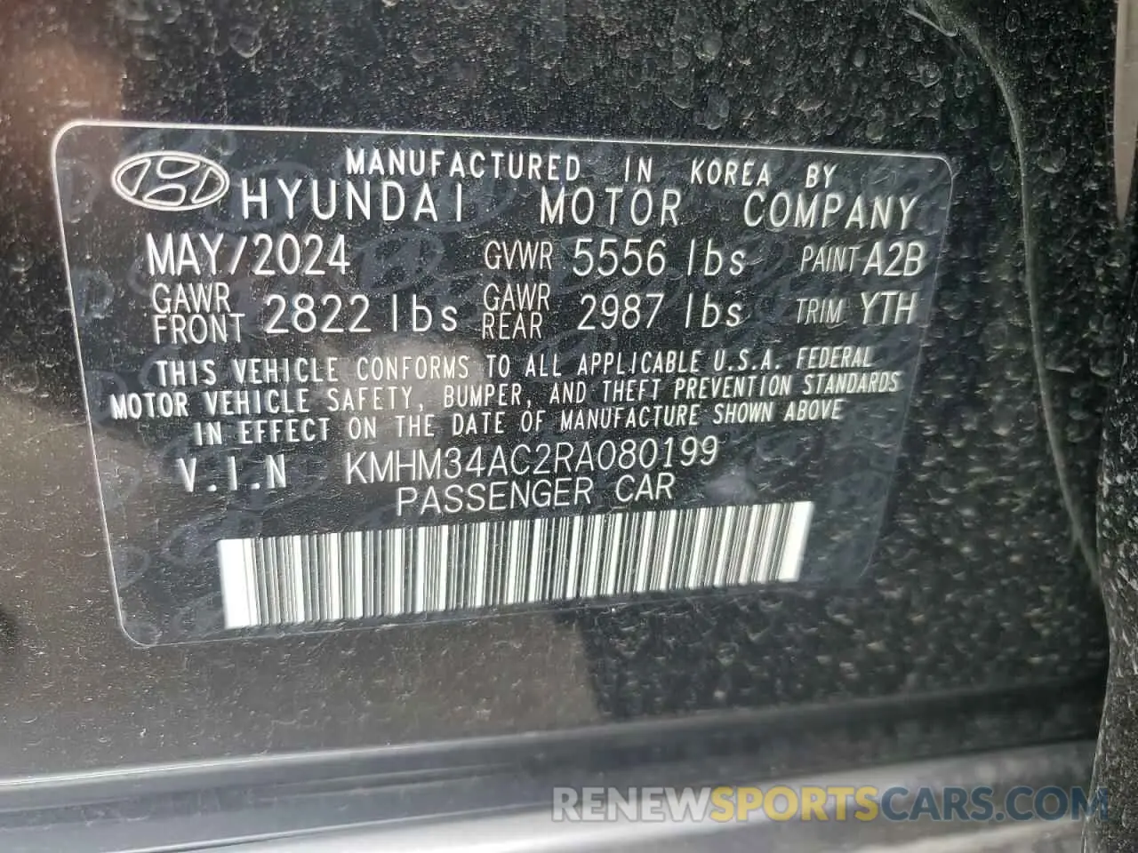 14 Photograph of a damaged car KMHM34AC2RA080199 HYUNDAI IONIQ 6 SE 2024