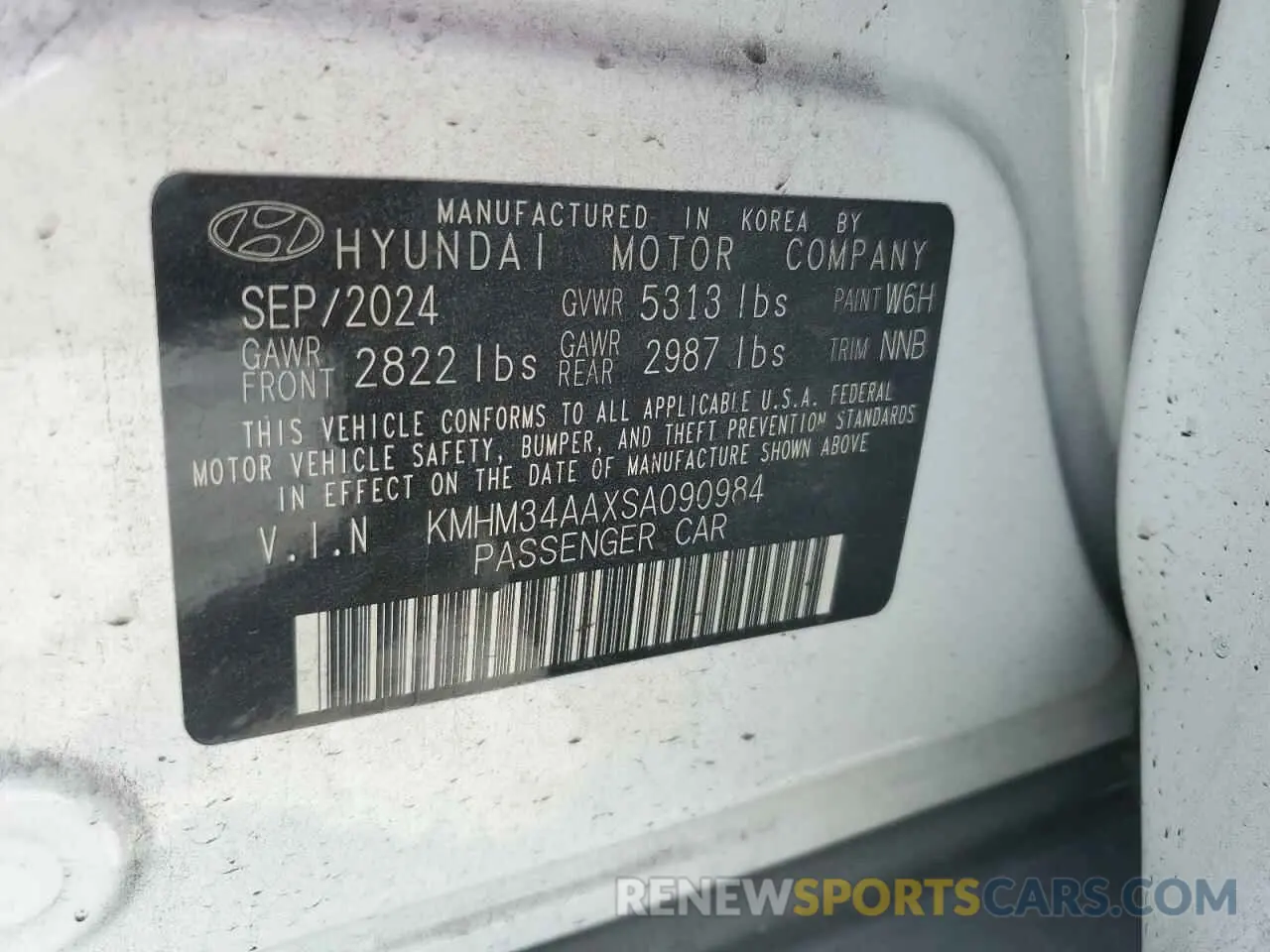 13 Photograph of a damaged car KMHM34AAXSA090984 HYUNDAI IONIQ 6 SE 2025