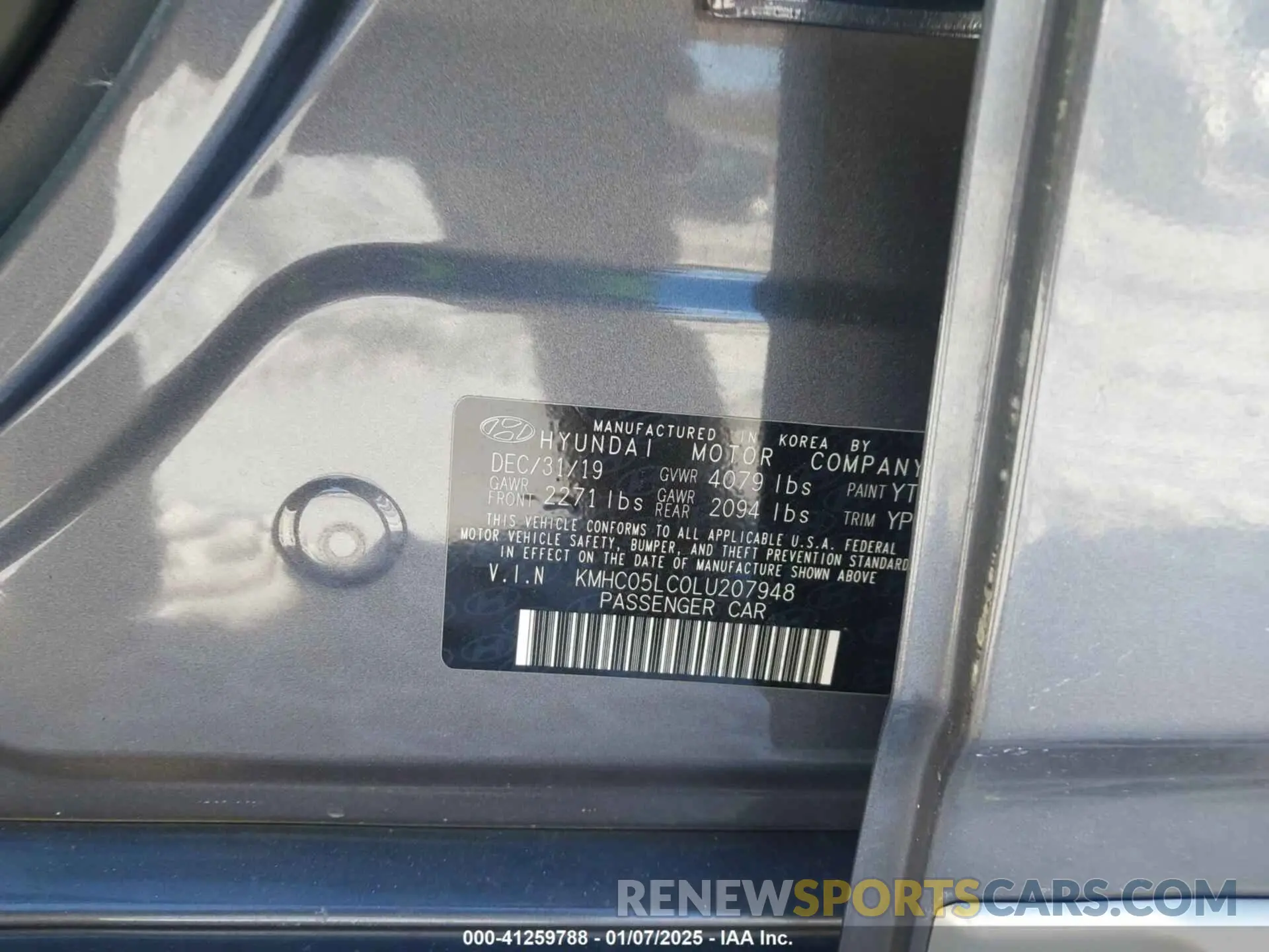 9 Photograph of a damaged car KMHC05LC0LU207948 HYUNDAI IONIQ HYBRID 2020