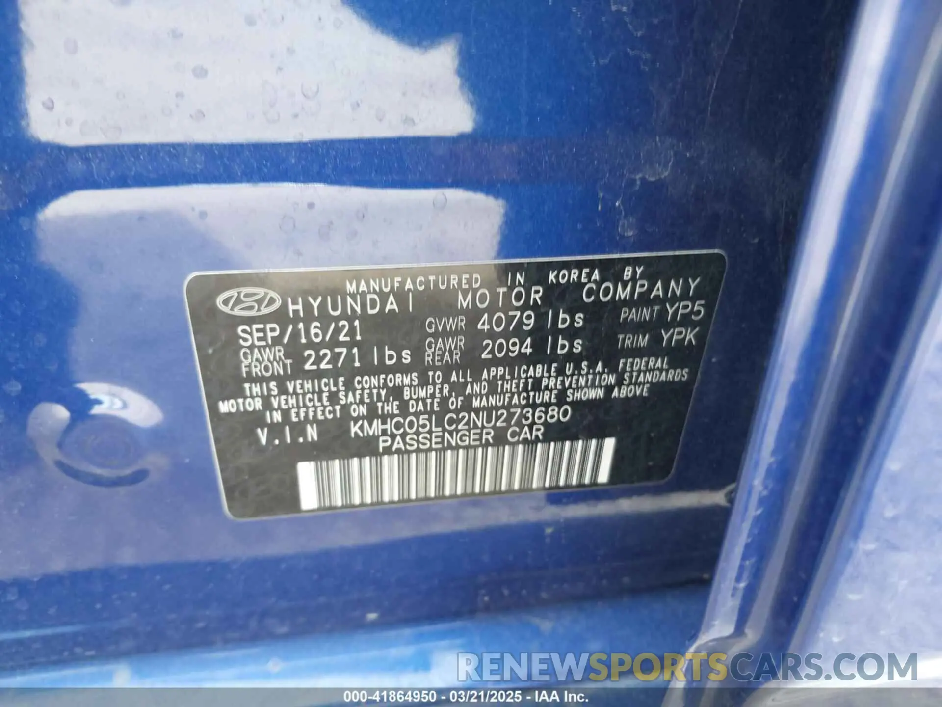 9 Photograph of a damaged car KMHC05LC2NU273680 HYUNDAI IONIQ HYBRID 2022