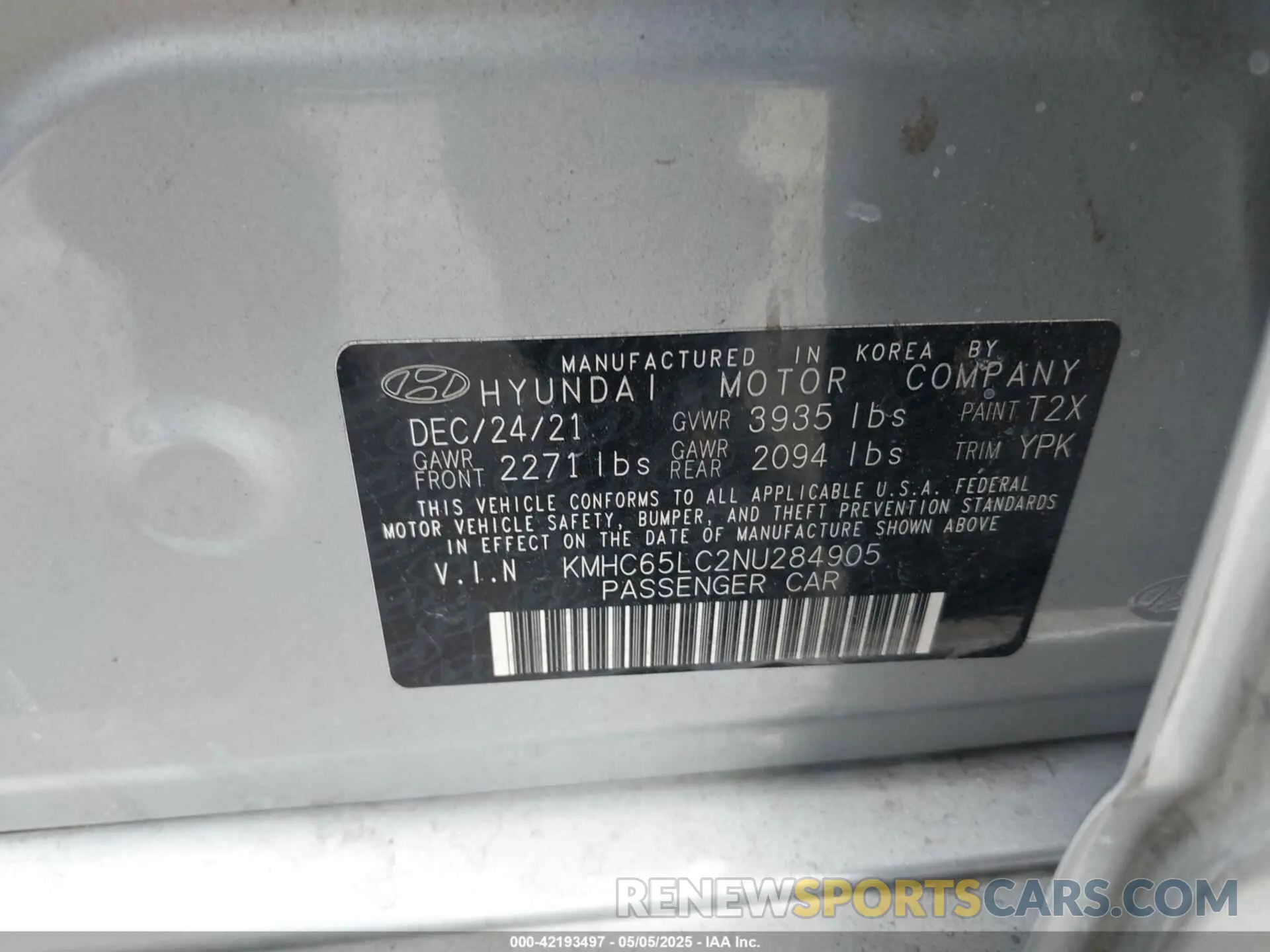 9 Photograph of a damaged car KMHC65LC2NU284905 HYUNDAI IONIQ HYBRID 2022