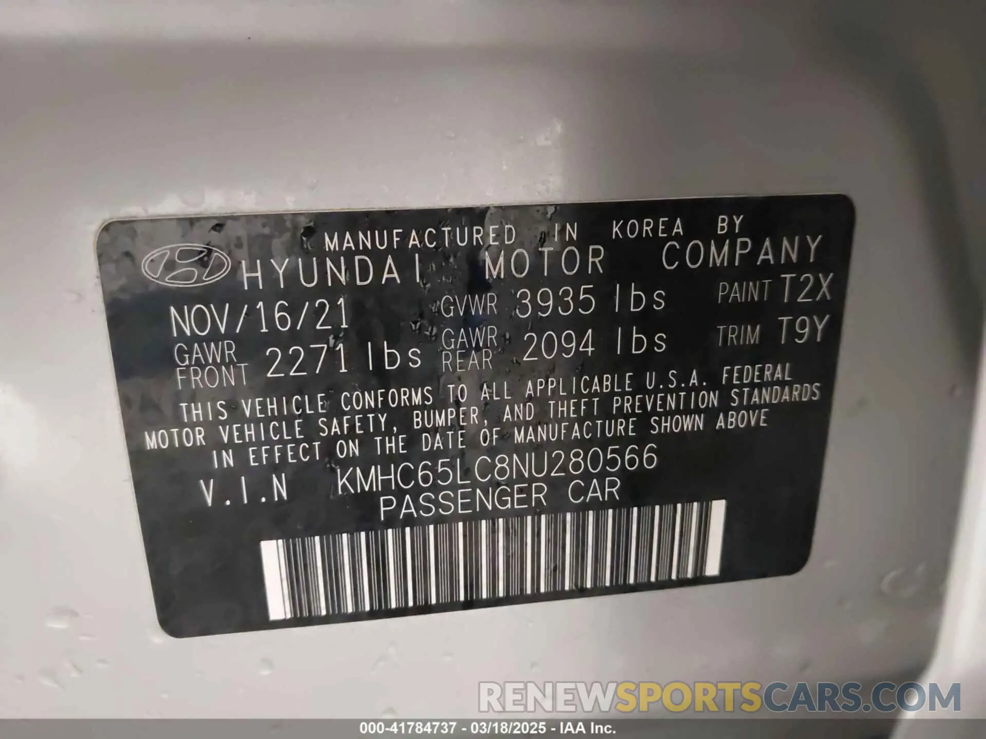9 Photograph of a damaged car KMHC65LC8NU280566 HYUNDAI IONIQ HYBRID 2022
