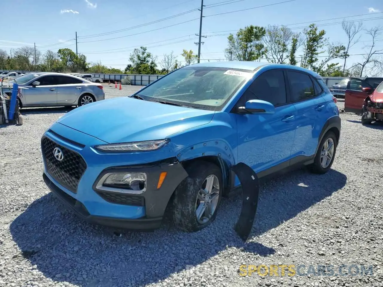 1 Photograph of a damaged car KM8K12AA0KU217631 HYUNDAI KONA 2019