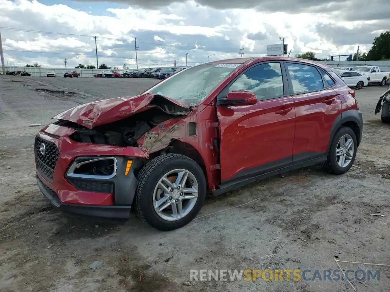 1 Photograph of a damaged car KM8K12AA7KU326331 HYUNDAI KONA 2019