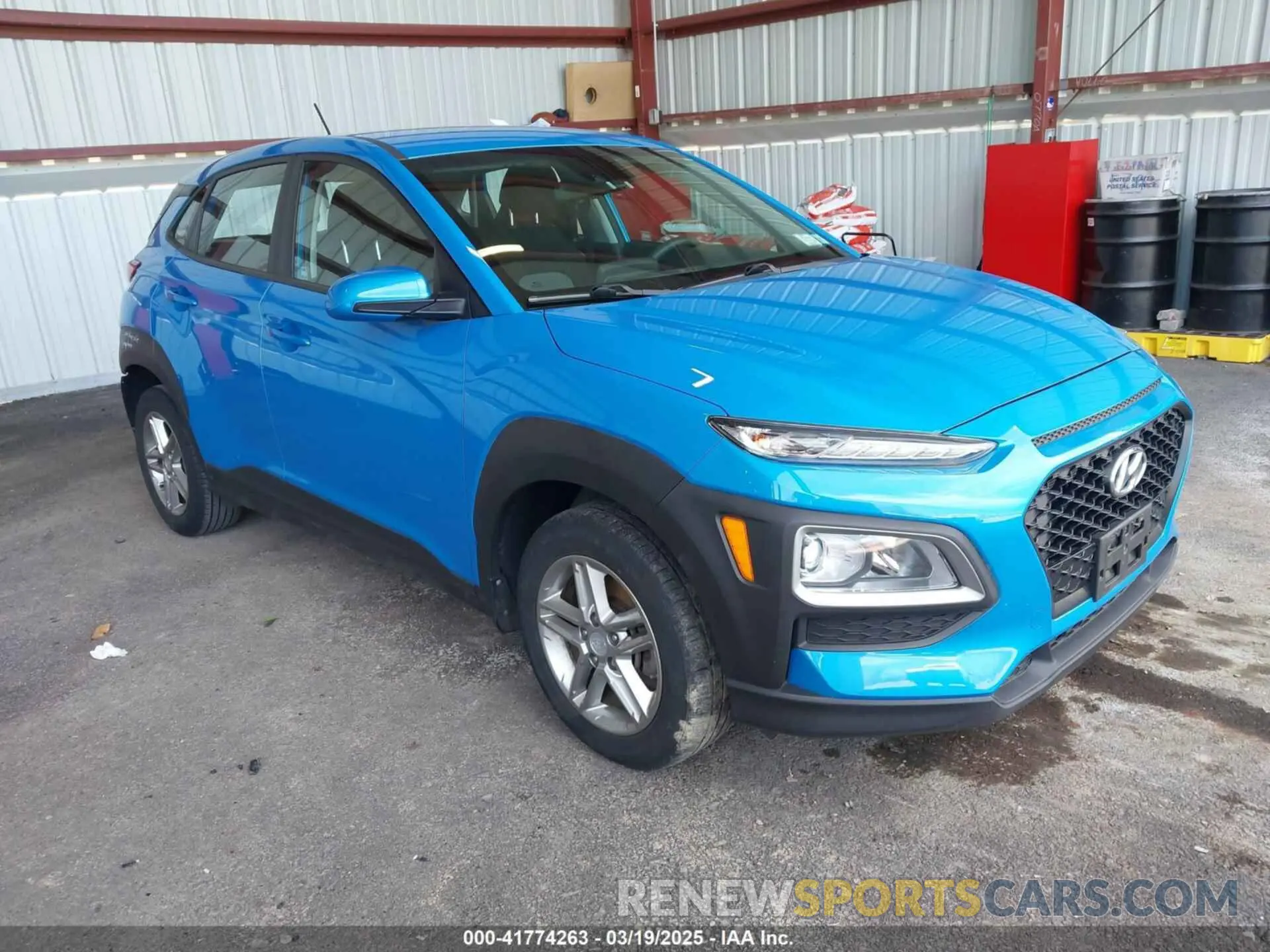 1 Photograph of a damaged car KM8K1CAA0KU337581 HYUNDAI KONA 2019