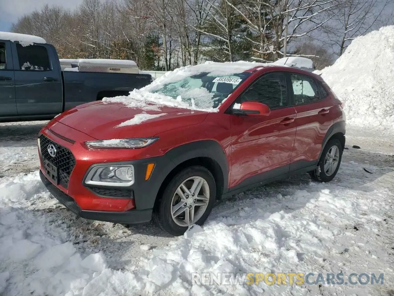 1 Photograph of a damaged car KM8K1CAA4KU381485 HYUNDAI KONA 2019