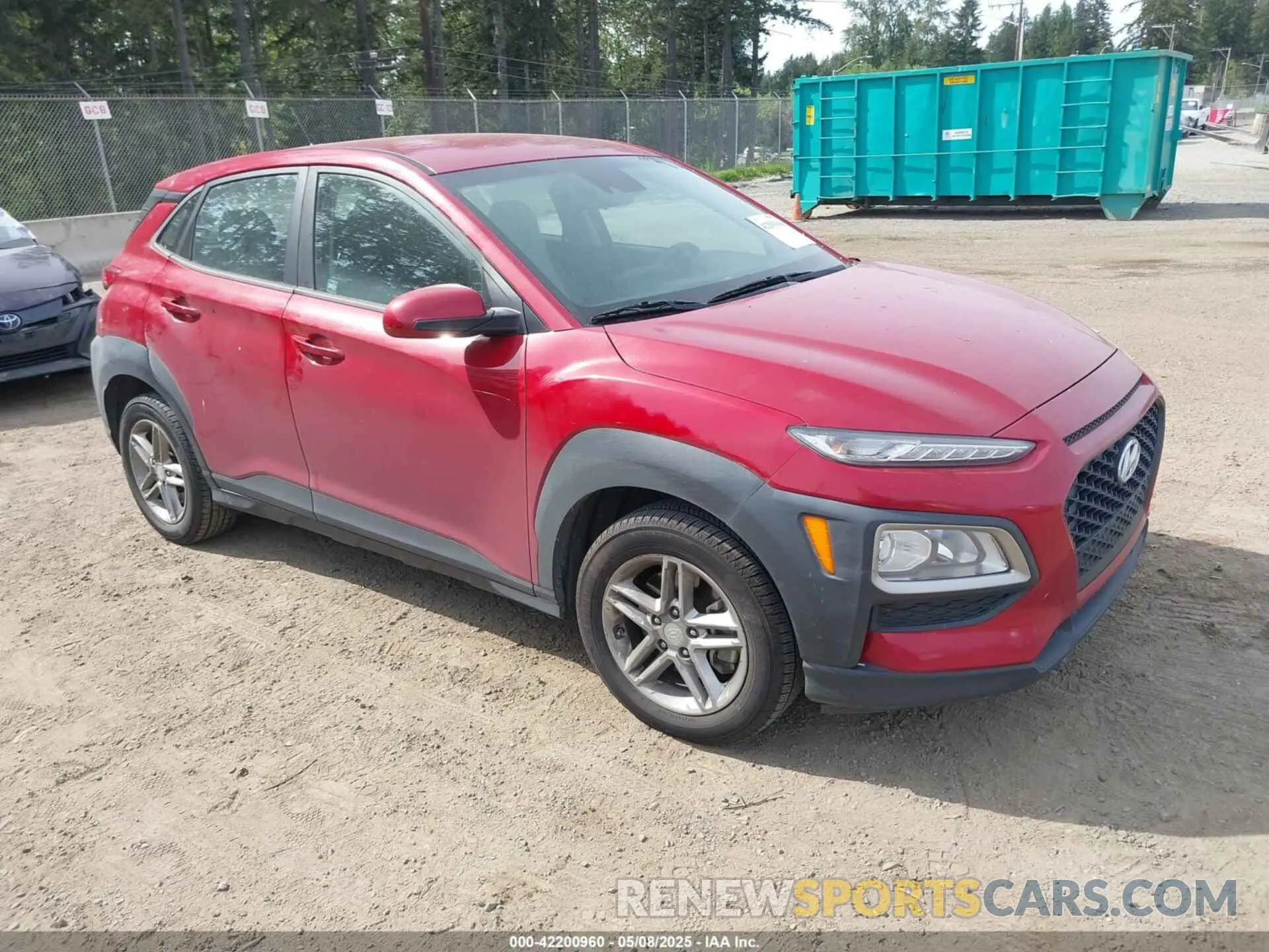 1 Photograph of a damaged car KM8K1CAA6KU275281 HYUNDAI KONA 2019