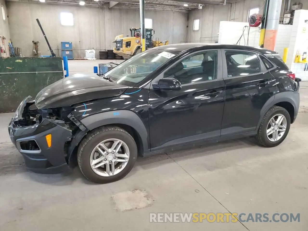 1 Photograph of a damaged car KM8K1CAA6KU292713 HYUNDAI KONA 2019