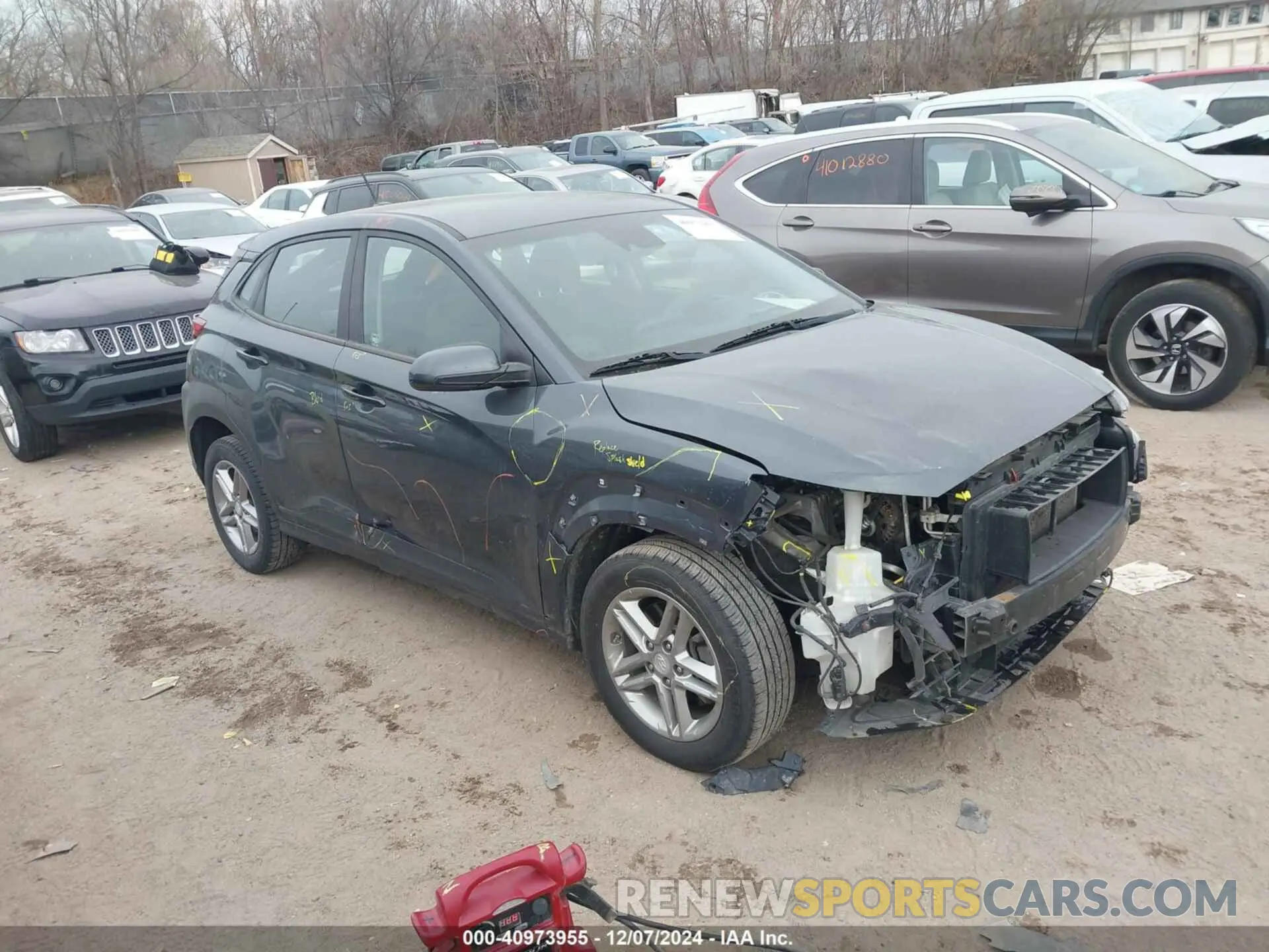 1 Photograph of a damaged car KM8K1CAA6KU299032 HYUNDAI KONA 2019