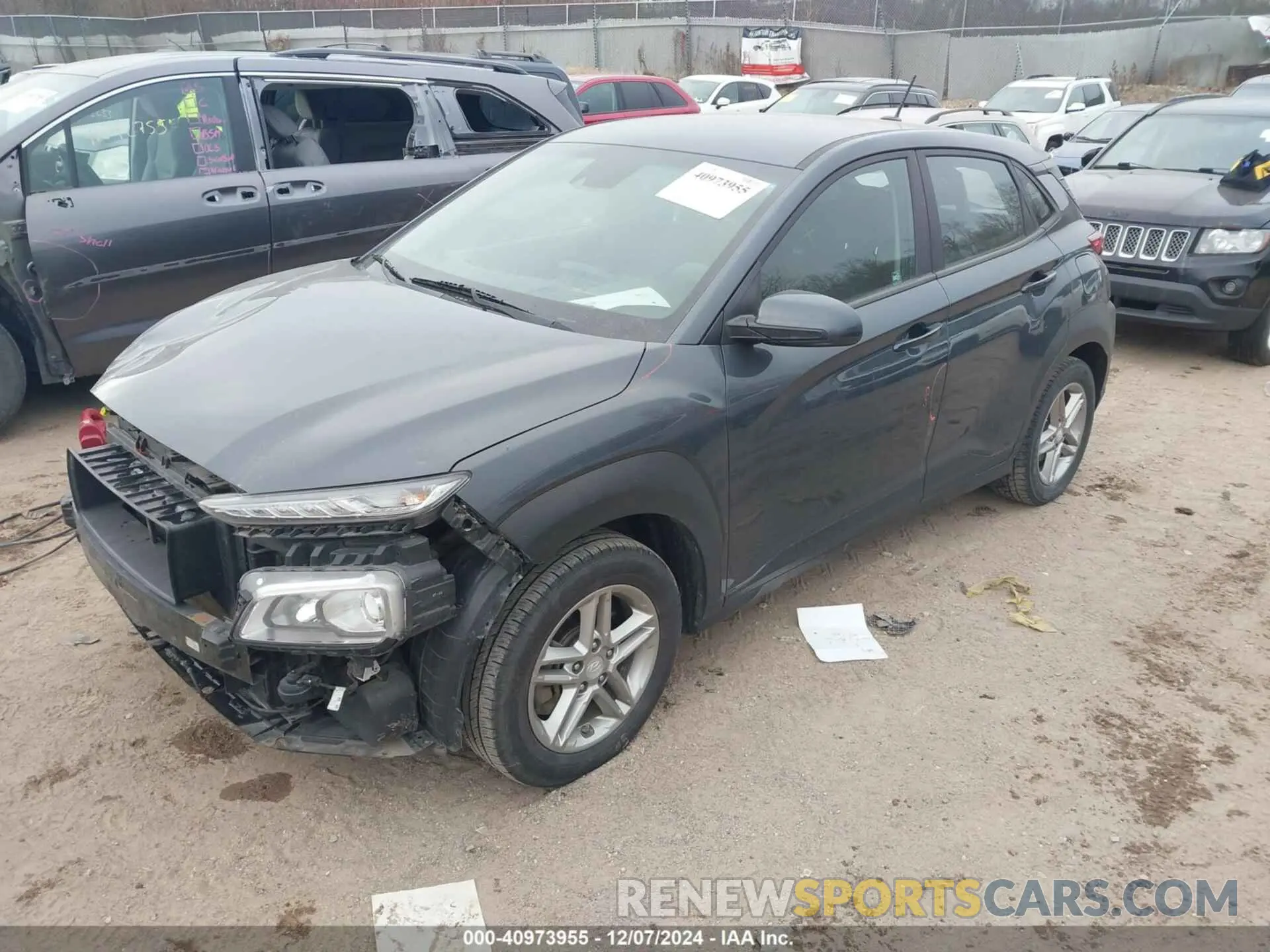 2 Photograph of a damaged car KM8K1CAA6KU299032 HYUNDAI KONA 2019