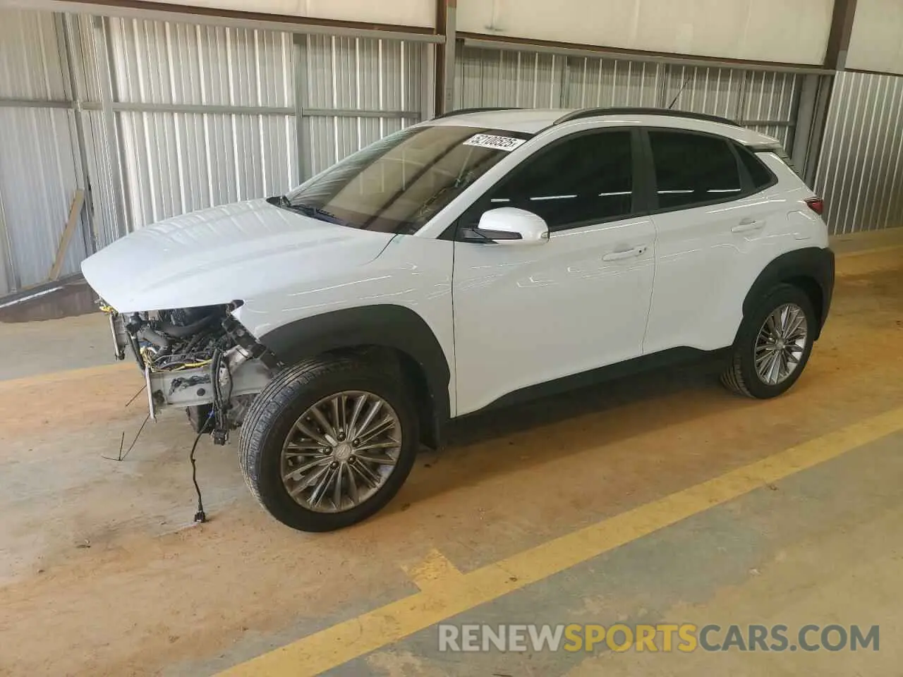 1 Photograph of a damaged car KM8K22AA8KU224579 HYUNDAI KONA 2019