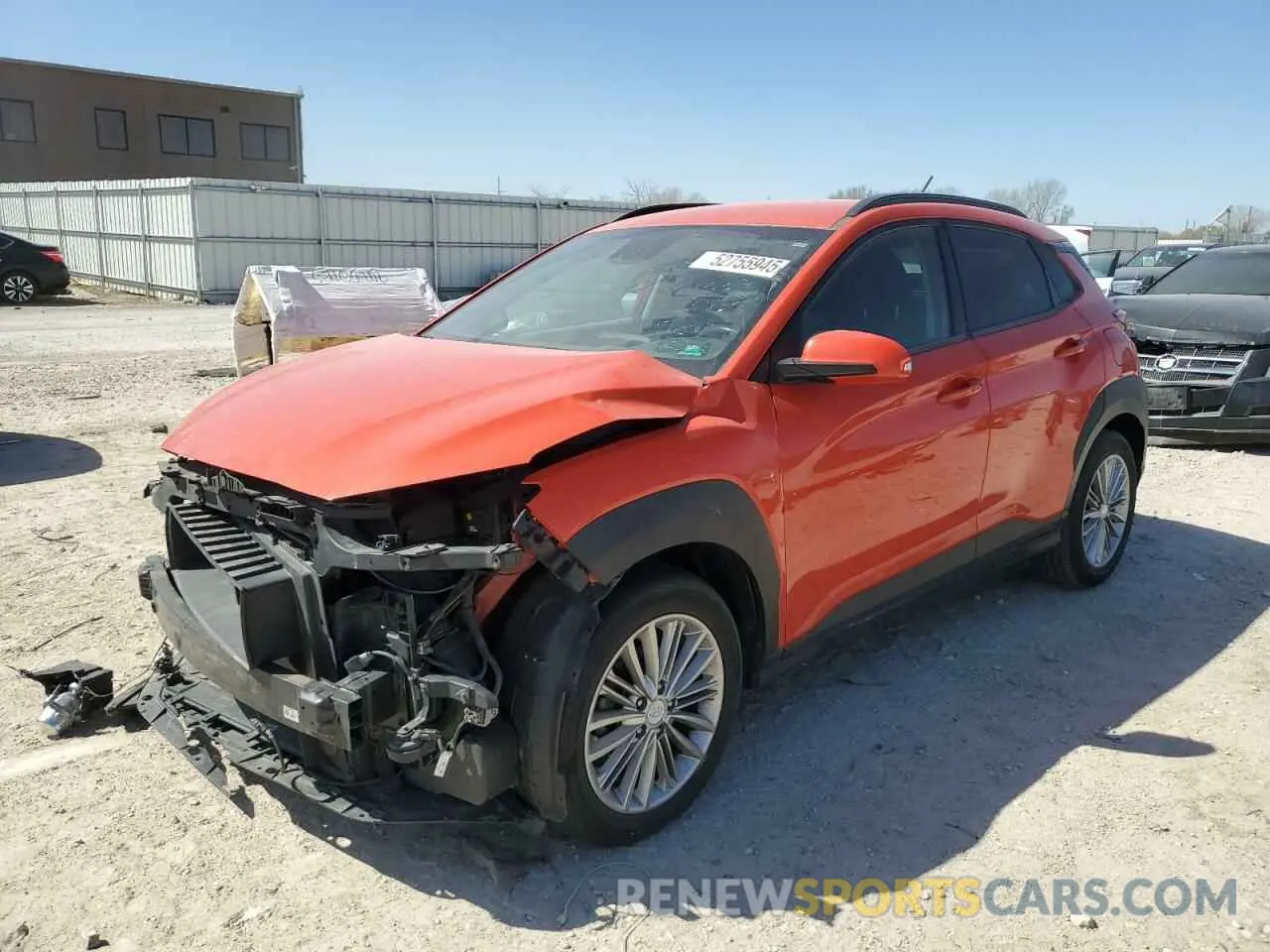 1 Photograph of a damaged car KM8K22AAXKU395236 HYUNDAI KONA 2019