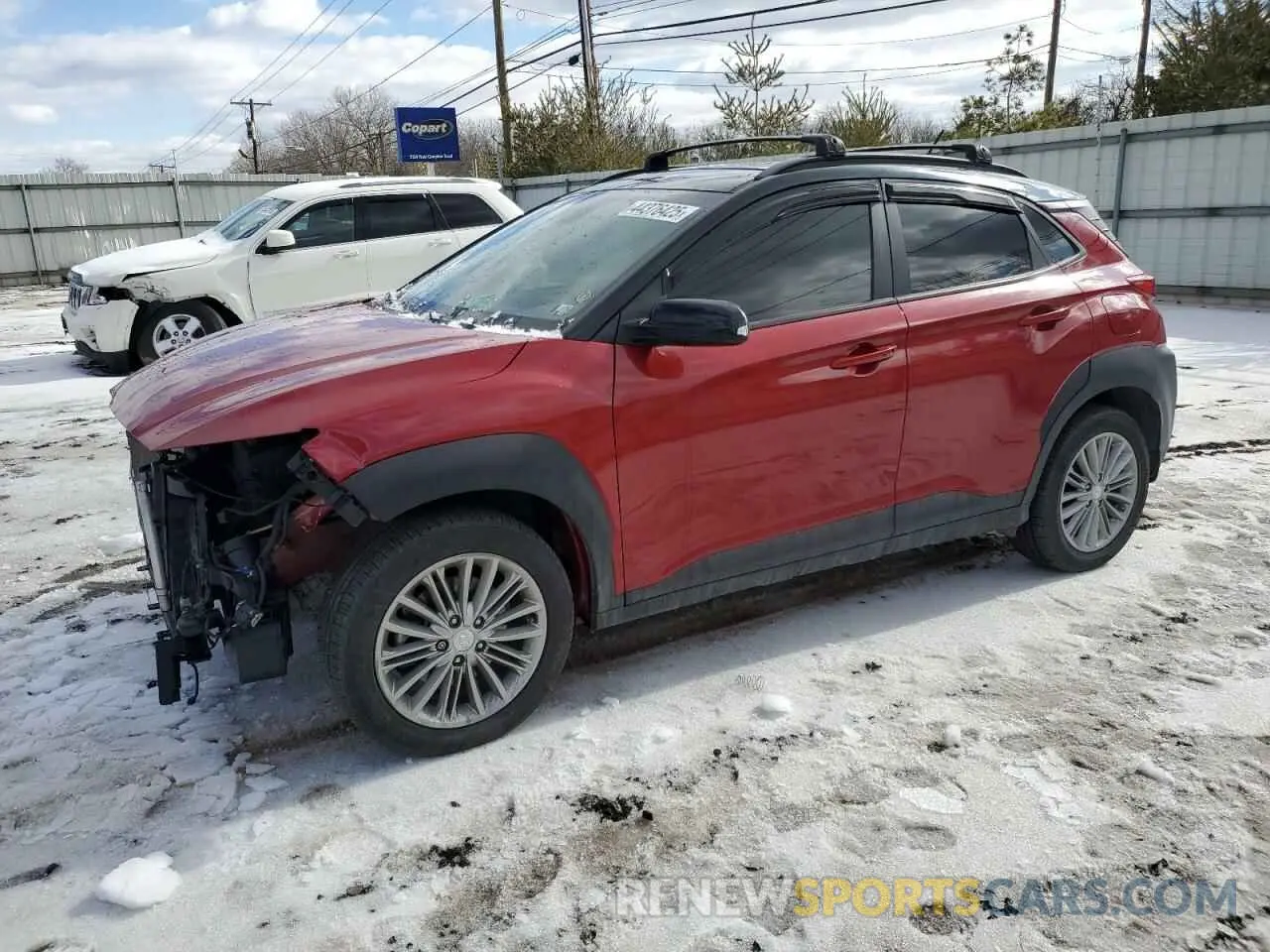 1 Photograph of a damaged car KM8K2CAA0KU347895 HYUNDAI KONA 2019