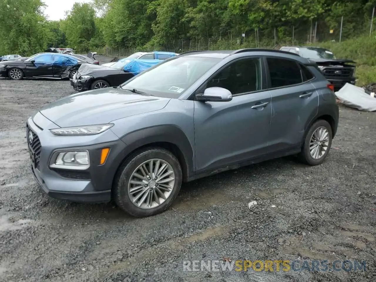 1 Photograph of a damaged car KM8K2CAA3KU321260 HYUNDAI KONA 2019