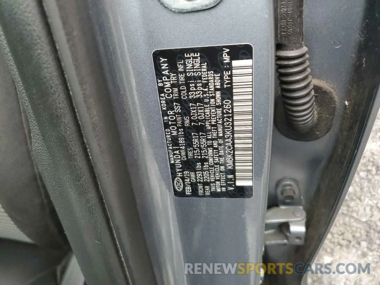 13 Photograph of a damaged car KM8K2CAA3KU321260 HYUNDAI KONA 2019
