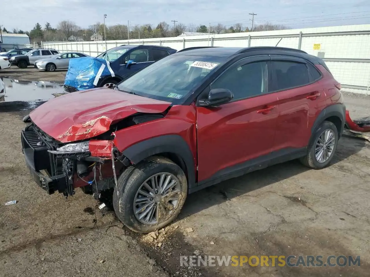 1 Photograph of a damaged car KM8K2CAA7KU334786 HYUNDAI KONA 2019