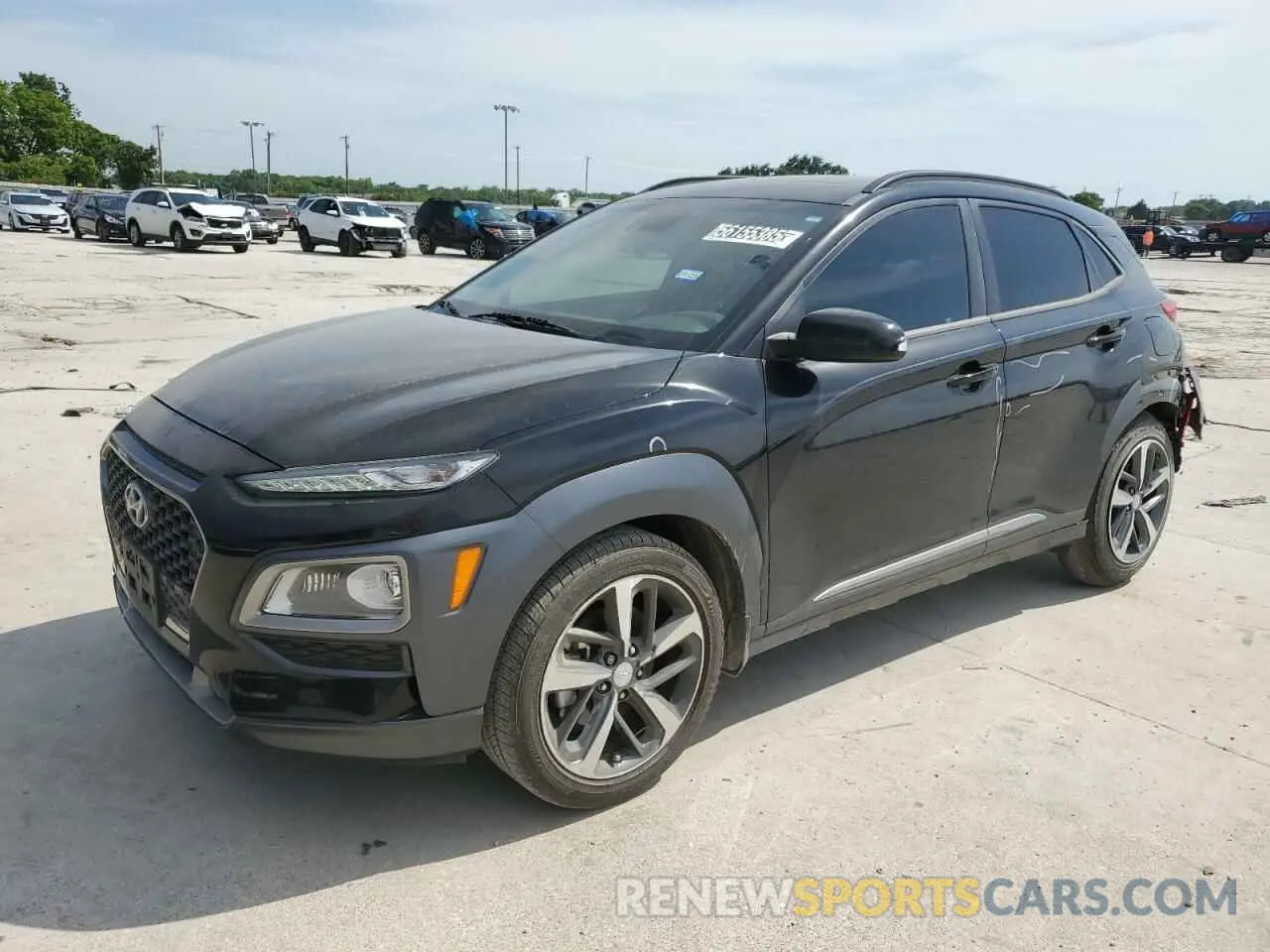 1 Photograph of a damaged car KM8K33A54KU205100 HYUNDAI KONA 2019