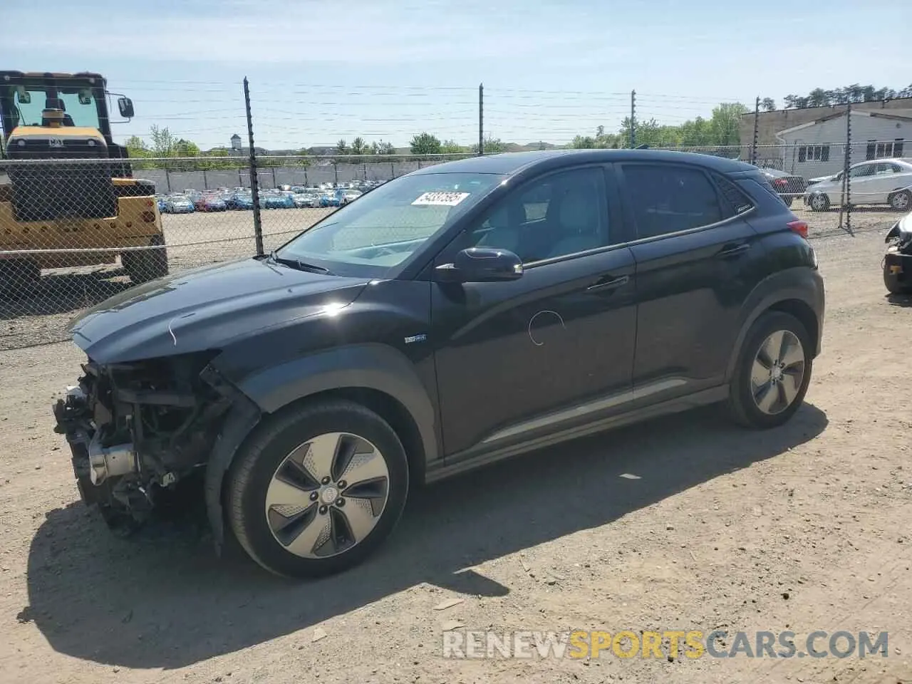 1 Photograph of a damaged car KM8K33AG9KU035785 HYUNDAI KONA 2019