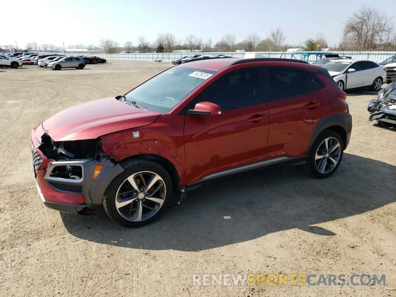 1 Photograph of a damaged car KM8K3CA52KU371485 HYUNDAI KONA 2019
