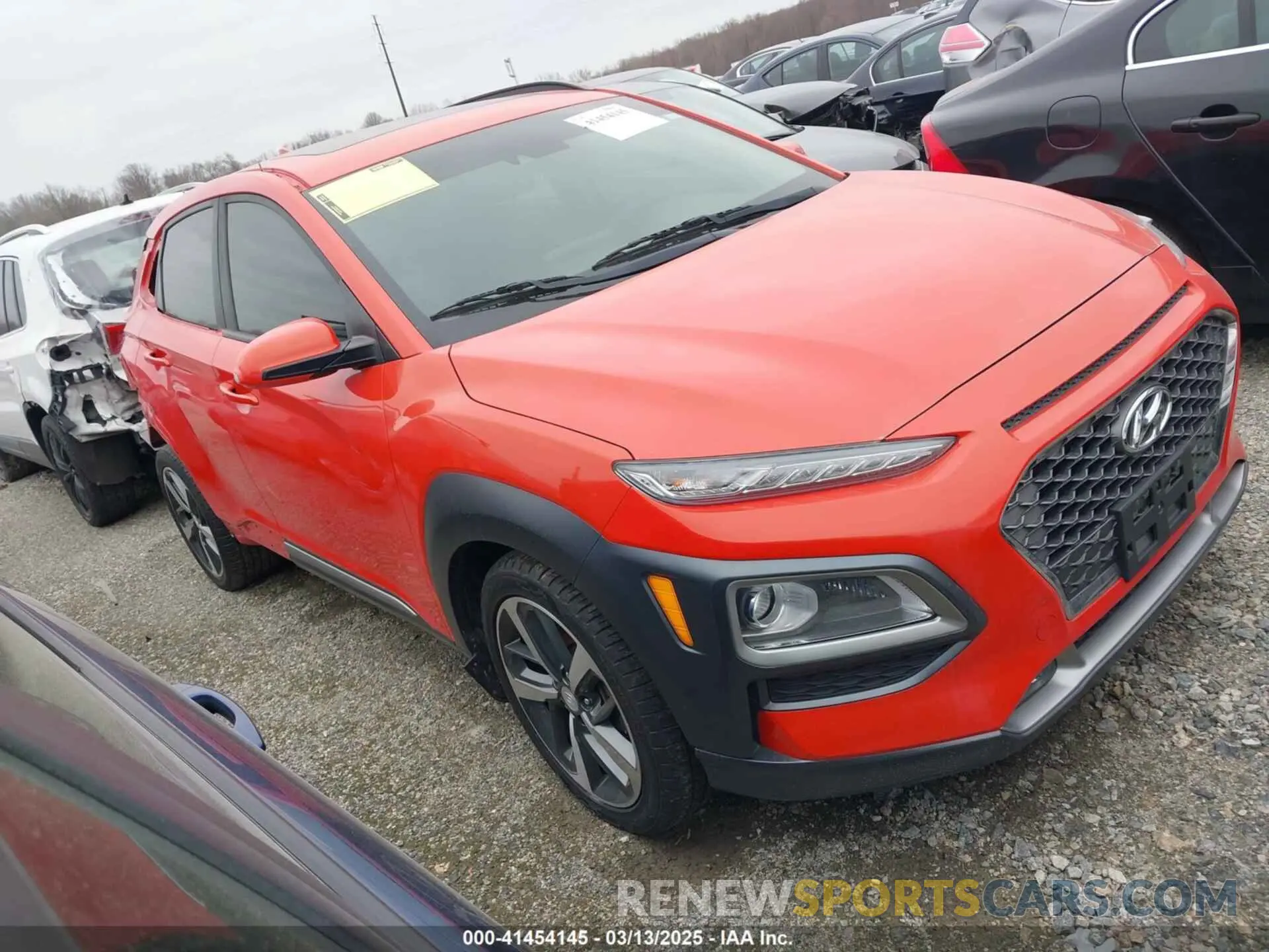 1 Photograph of a damaged car KM8K3CA53KU330542 HYUNDAI KONA 2019