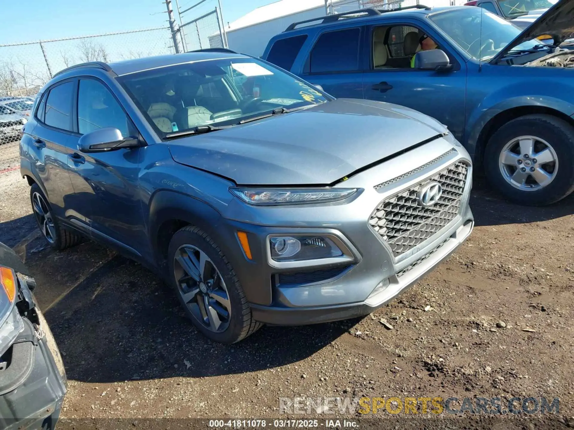 1 Photograph of a damaged car KM8K3CA58KU251819 HYUNDAI KONA 2019