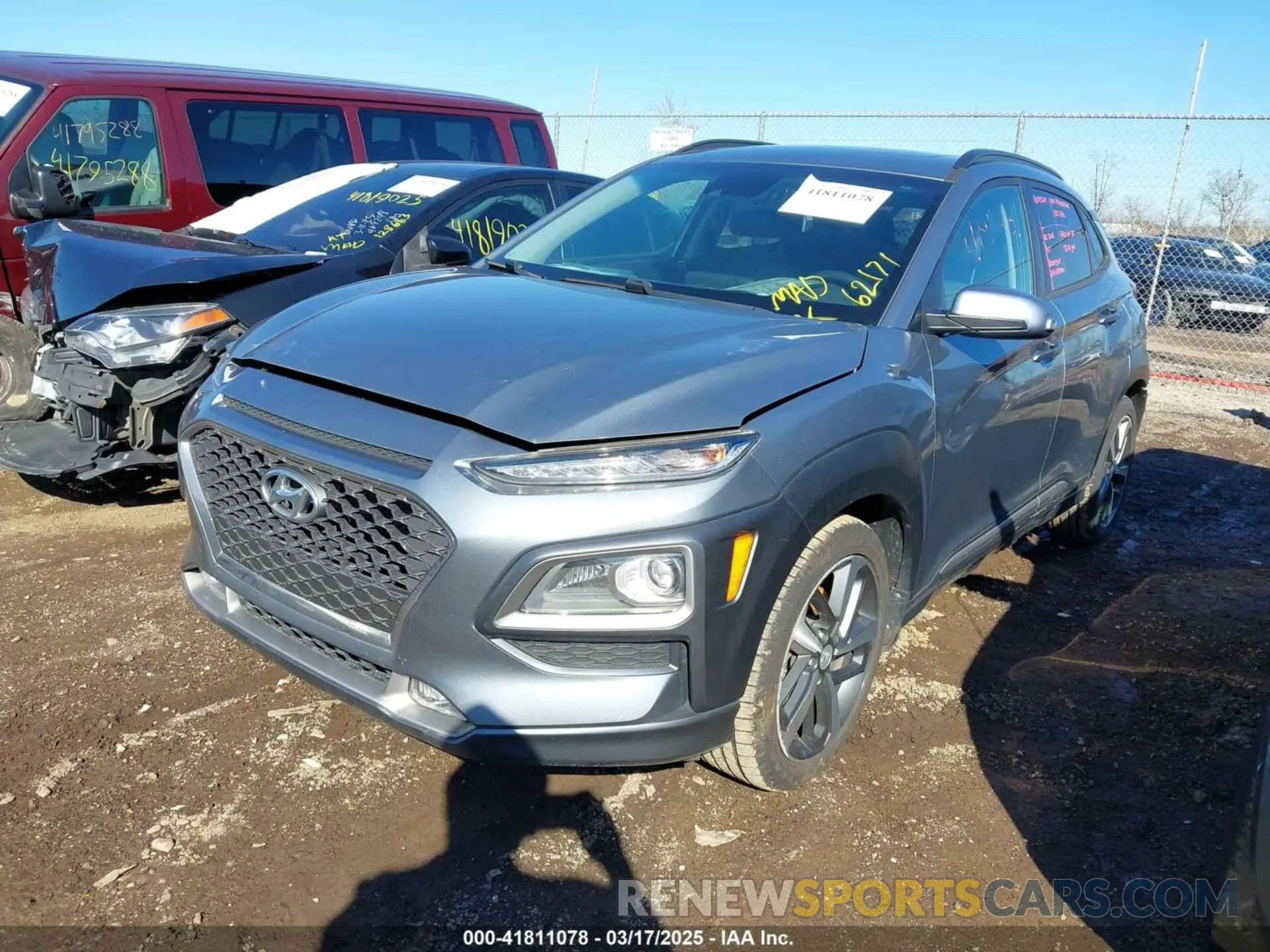 2 Photograph of a damaged car KM8K3CA58KU251819 HYUNDAI KONA 2019