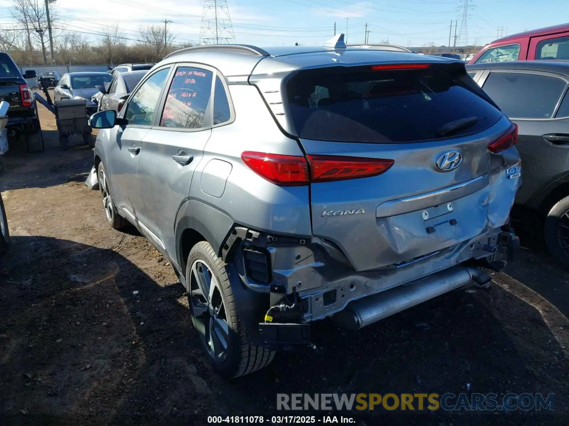 3 Photograph of a damaged car KM8K3CA58KU251819 HYUNDAI KONA 2019