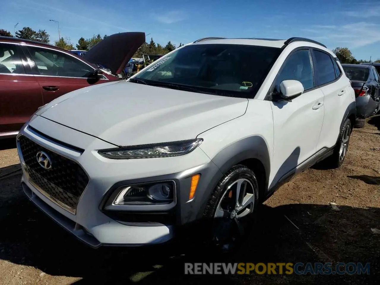 1 Photograph of a damaged car KM8K3CA58KU380742 HYUNDAI KONA 2019