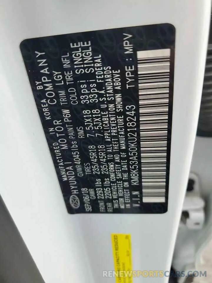 14 Photograph of a damaged car KM8K53A50KU218243 HYUNDAI KONA 2019