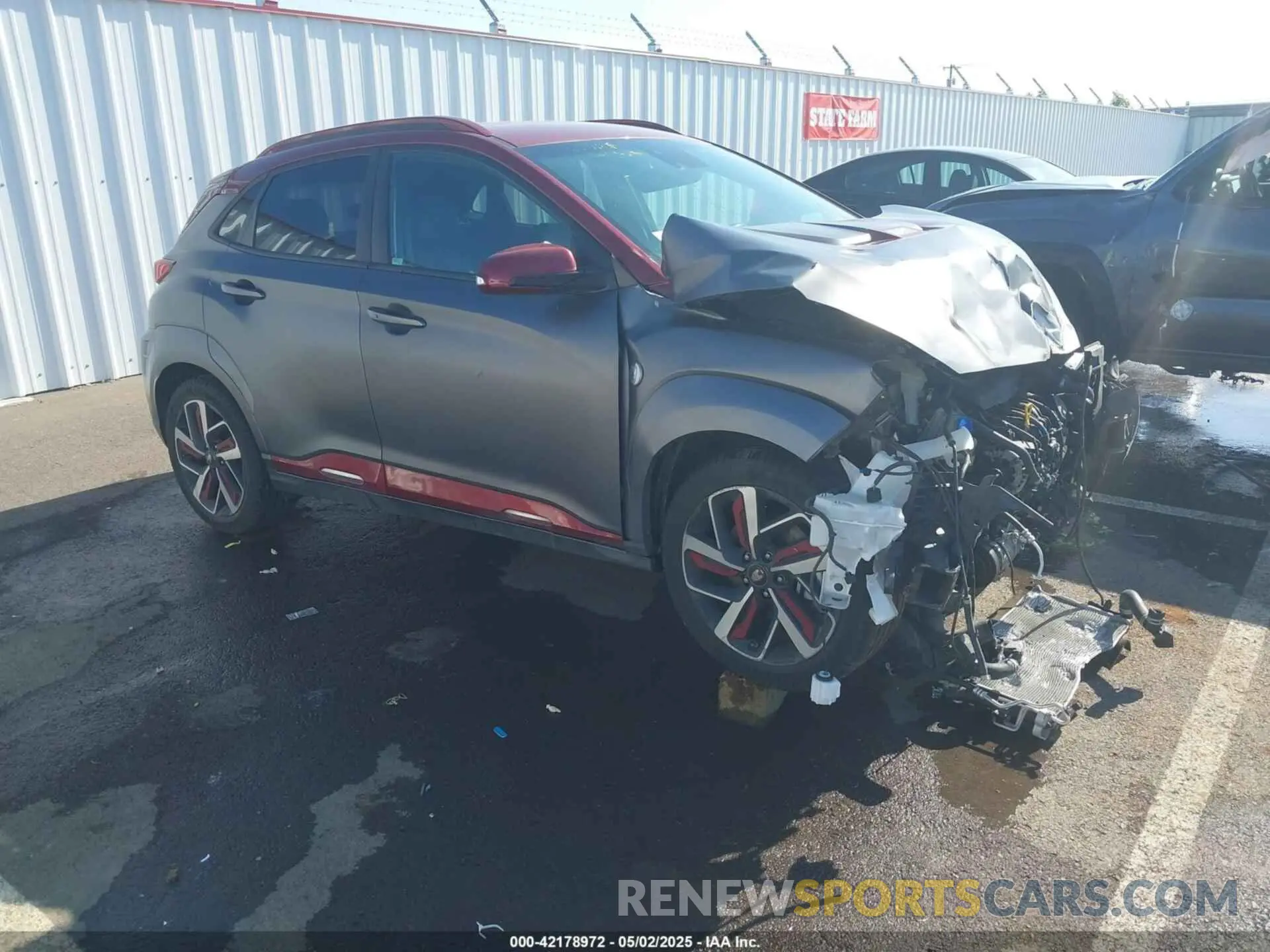 1 Photograph of a damaged car KM8K53A51KU313667 HYUNDAI KONA 2019
