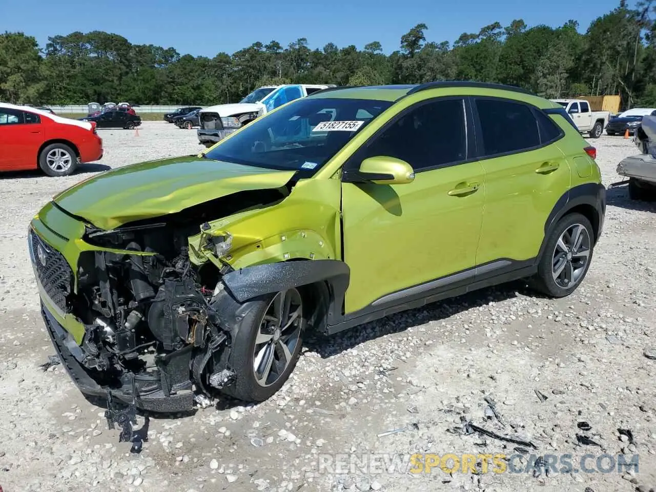 1 Photograph of a damaged car KM8K53A54KU361003 HYUNDAI KONA 2019