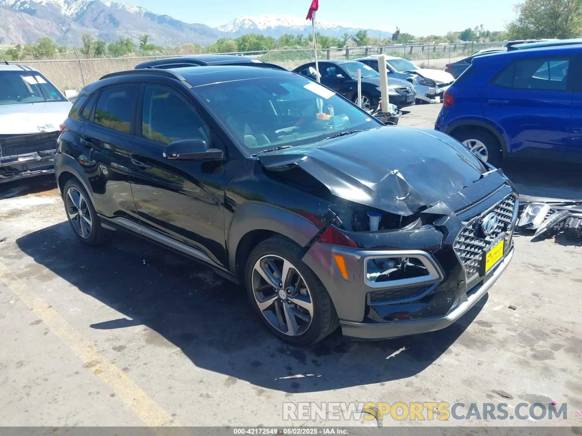 1 Photograph of a damaged car KM8K53A57KU379883 HYUNDAI KONA 2019