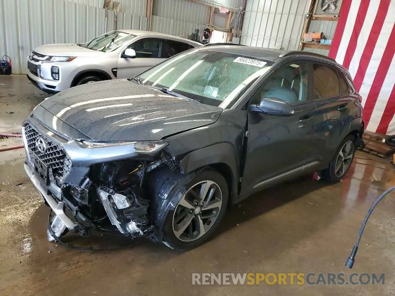1 Photograph of a damaged car KM8K5CA55KU237757 HYUNDAI KONA 2019