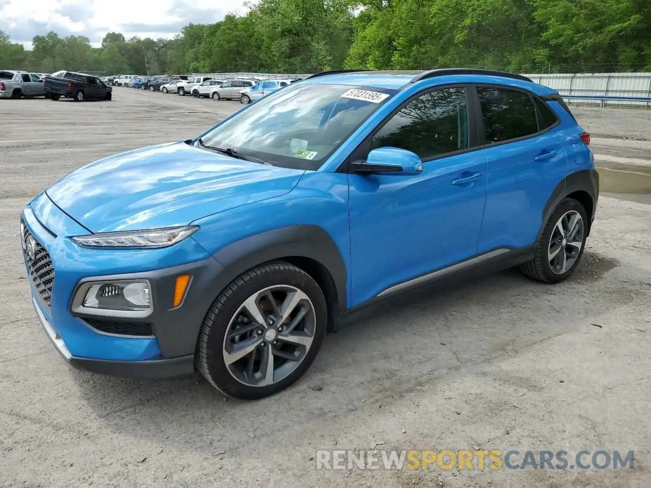 1 Photograph of a damaged car KM8K5CA57KU386543 HYUNDAI KONA 2019