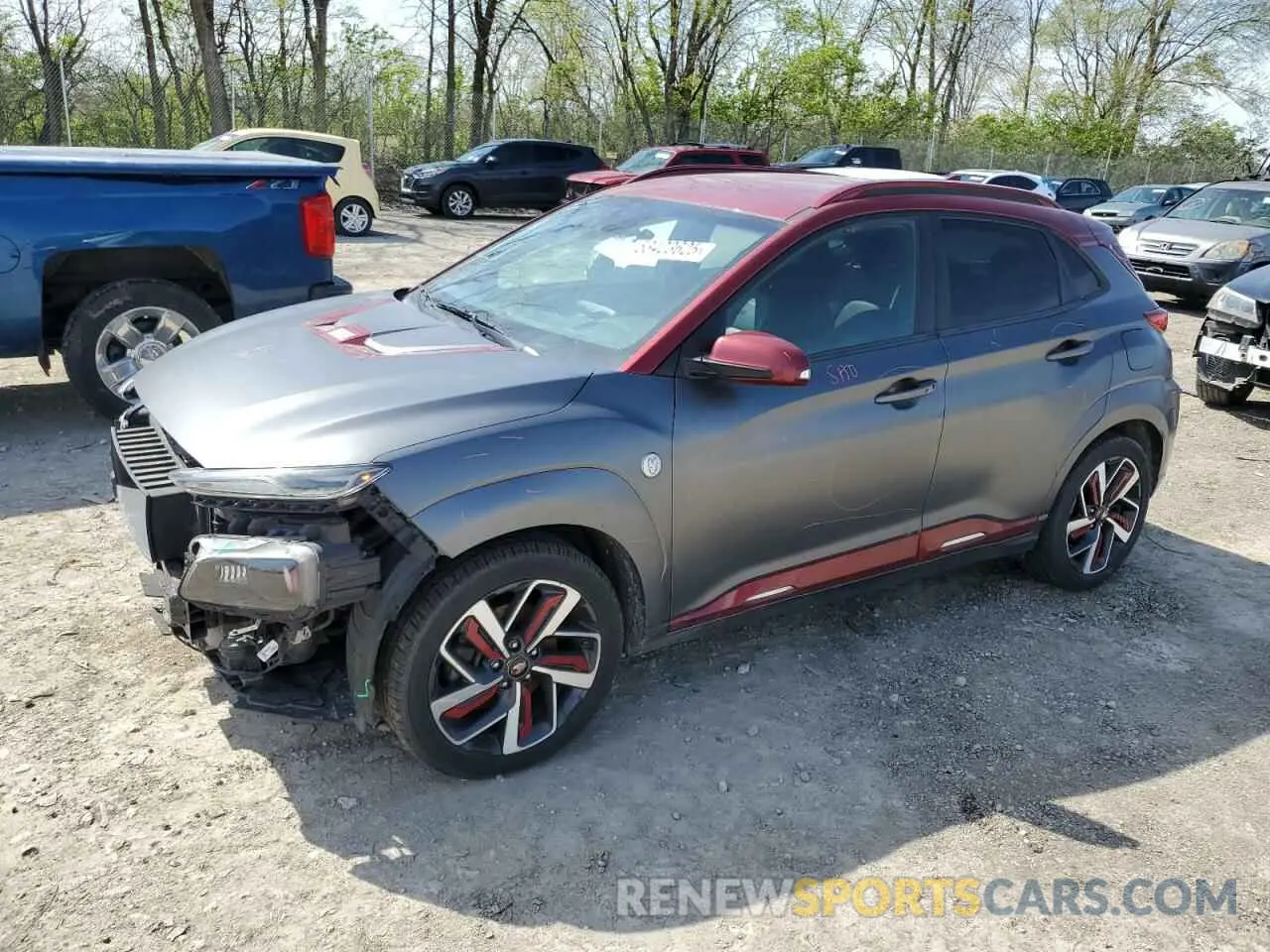 1 Photograph of a damaged car KM8K5CA58KU303315 HYUNDAI KONA 2019