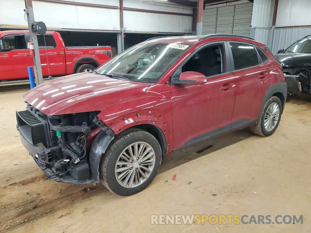 1 Photograph of a damaged car KM8K62AA2KU253712 HYUNDAI KONA 2019