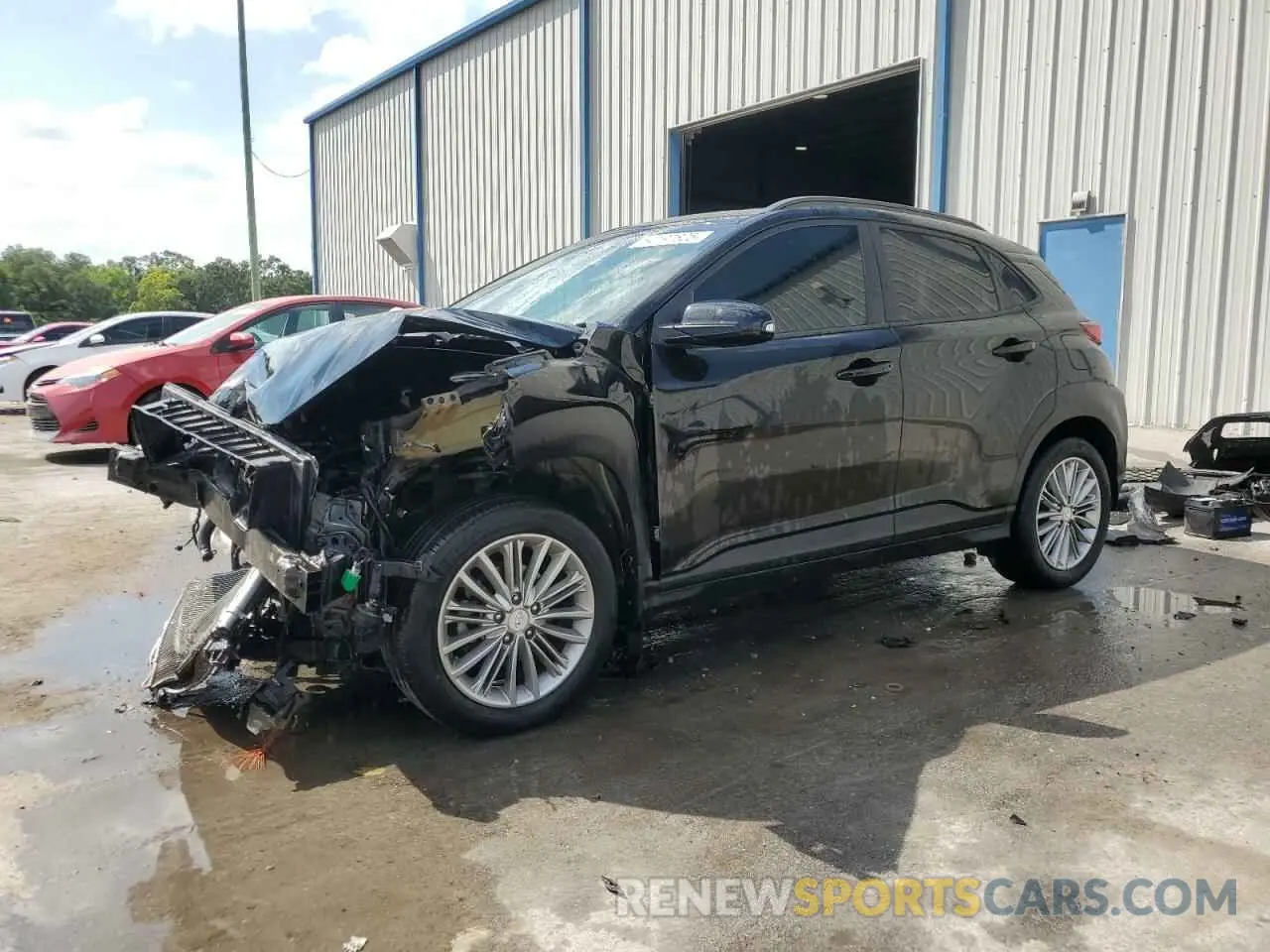 1 Photograph of a damaged car KM8K62AAXKU242554 HYUNDAI KONA 2019
