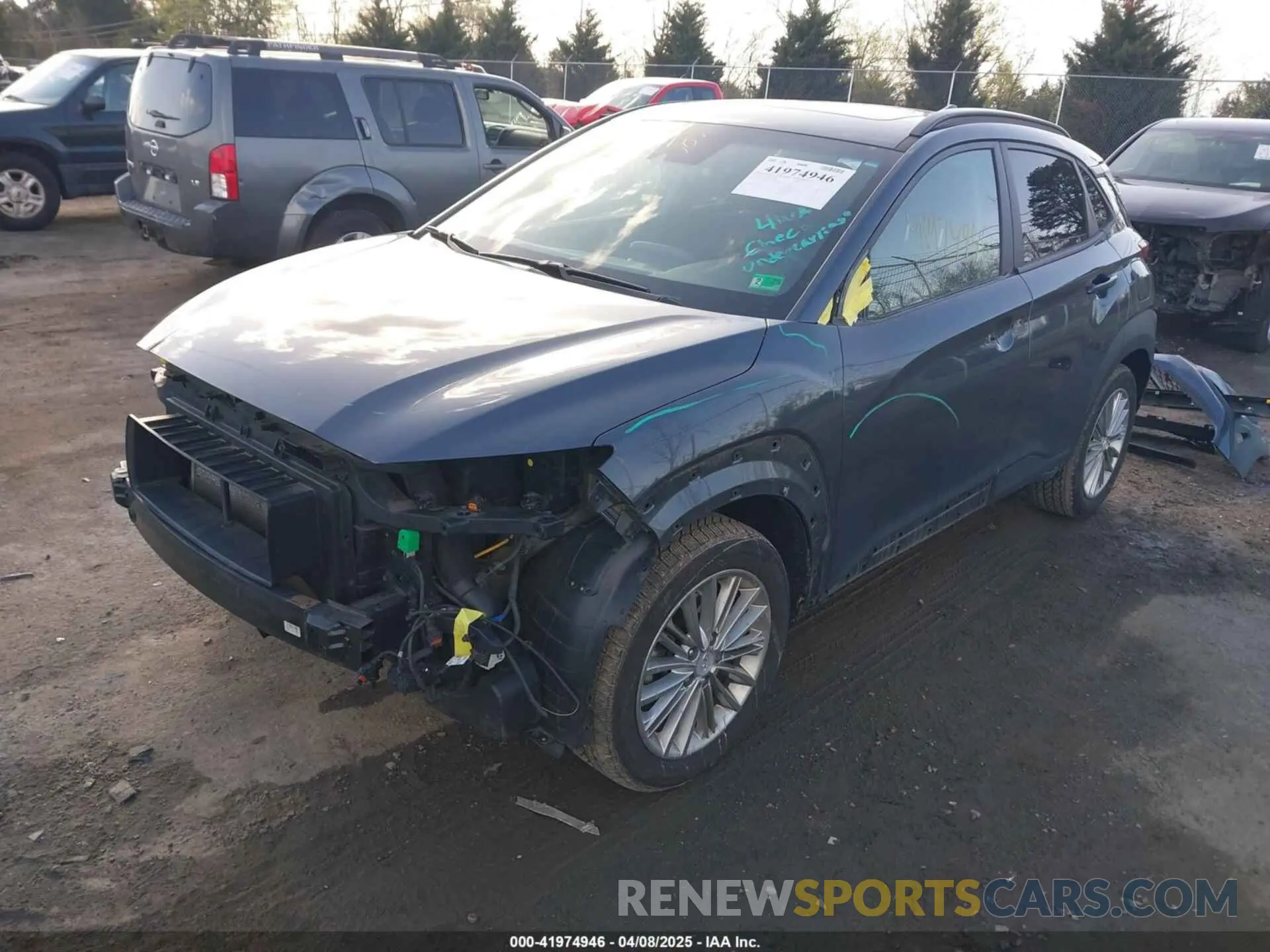 2 Photograph of a damaged car KM8K6CAA4KU255600 HYUNDAI KONA 2019