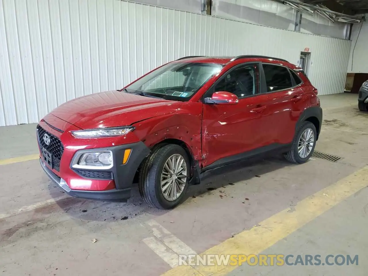 1 Photograph of a damaged car KM8K6CAA6KU257297 HYUNDAI KONA 2019