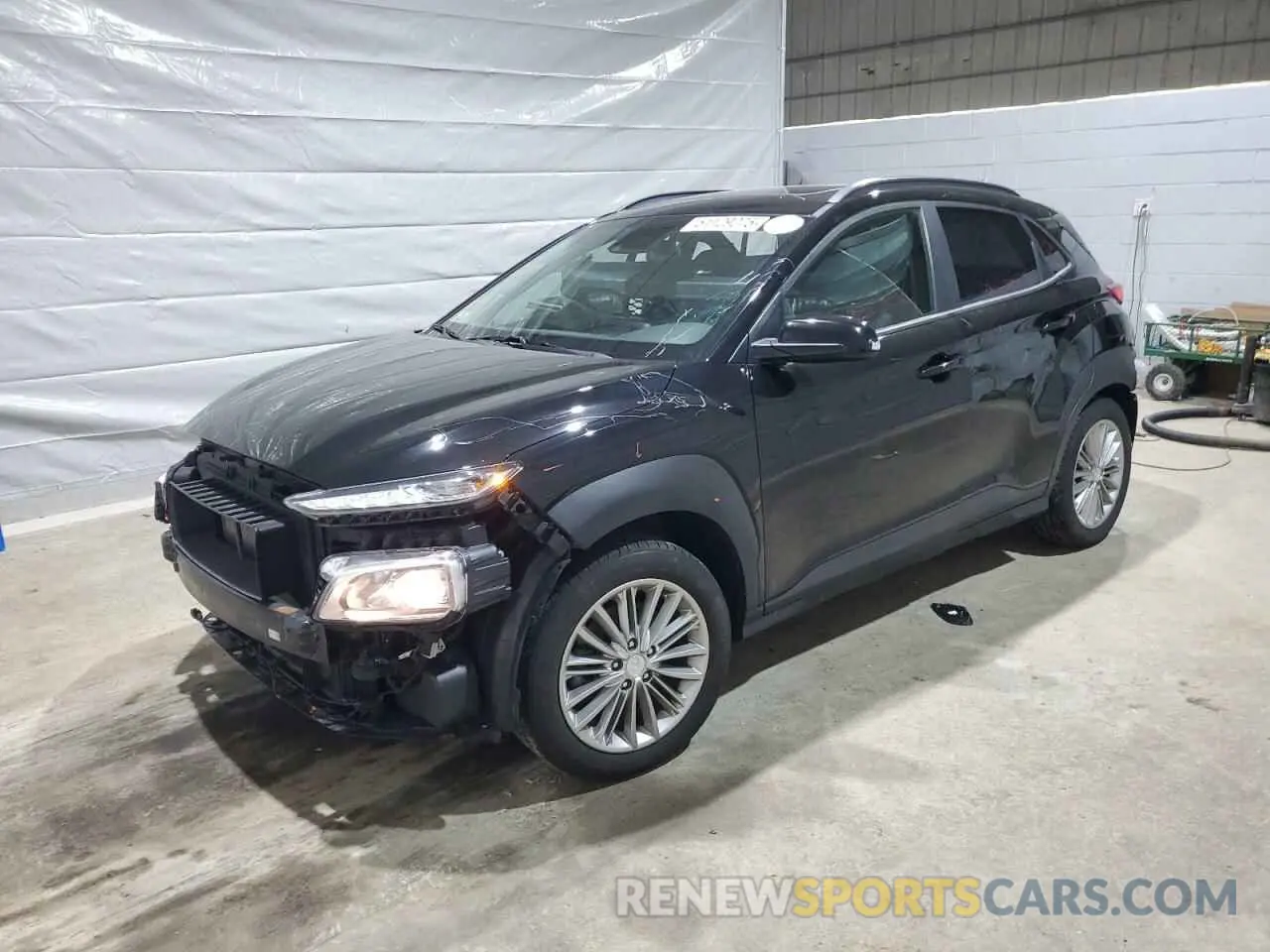 1 Photograph of a damaged car KM8K6CAA6KU319992 HYUNDAI KONA 2019
