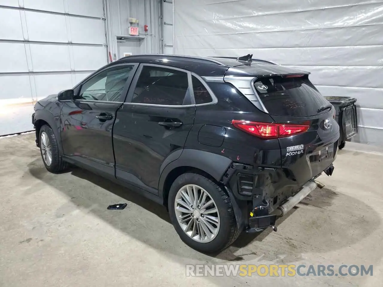 2 Photograph of a damaged car KM8K6CAA6KU319992 HYUNDAI KONA 2019