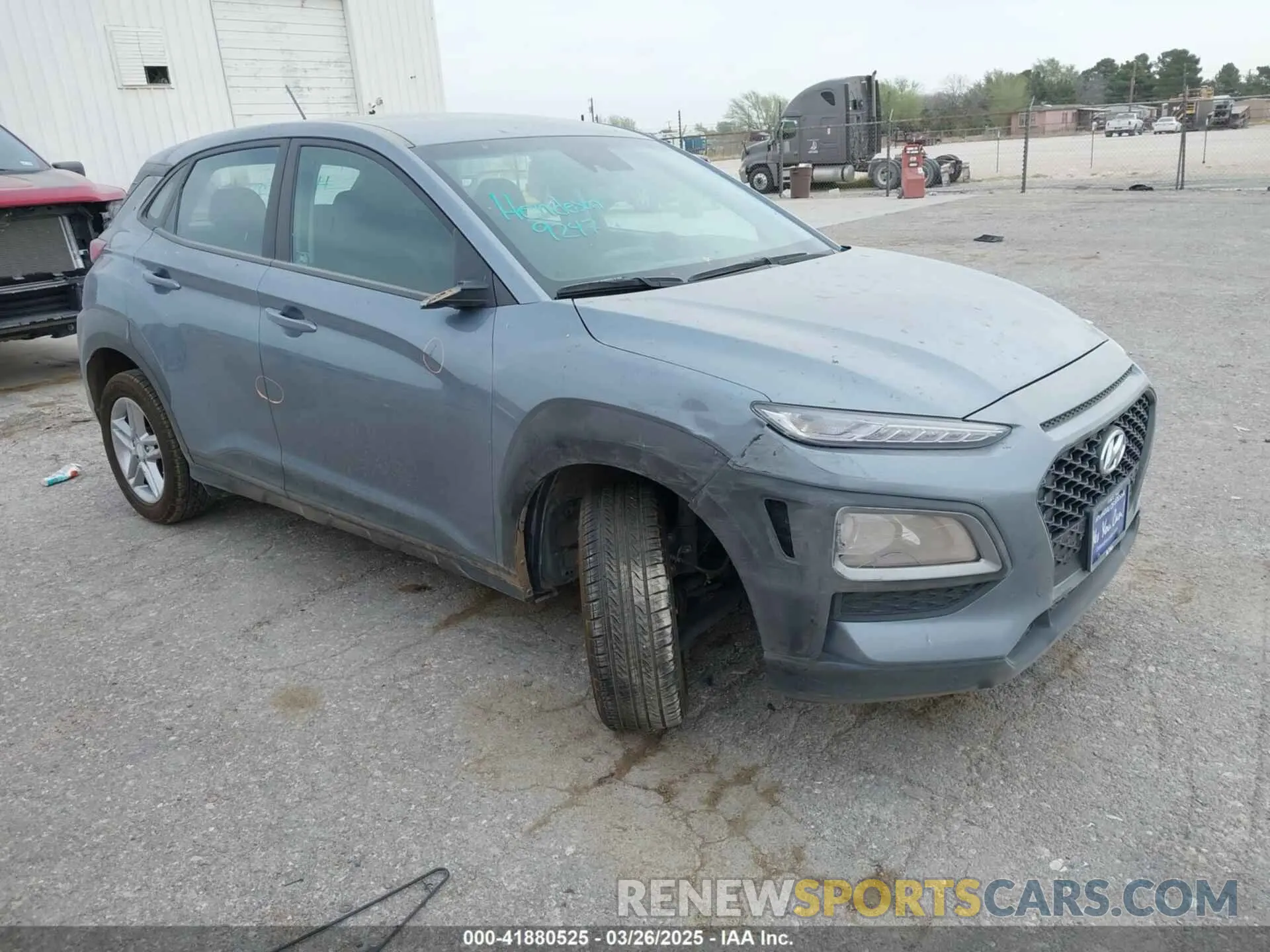 1 Photograph of a damaged car KM8K12AA4LU578409 HYUNDAI KONA 2020