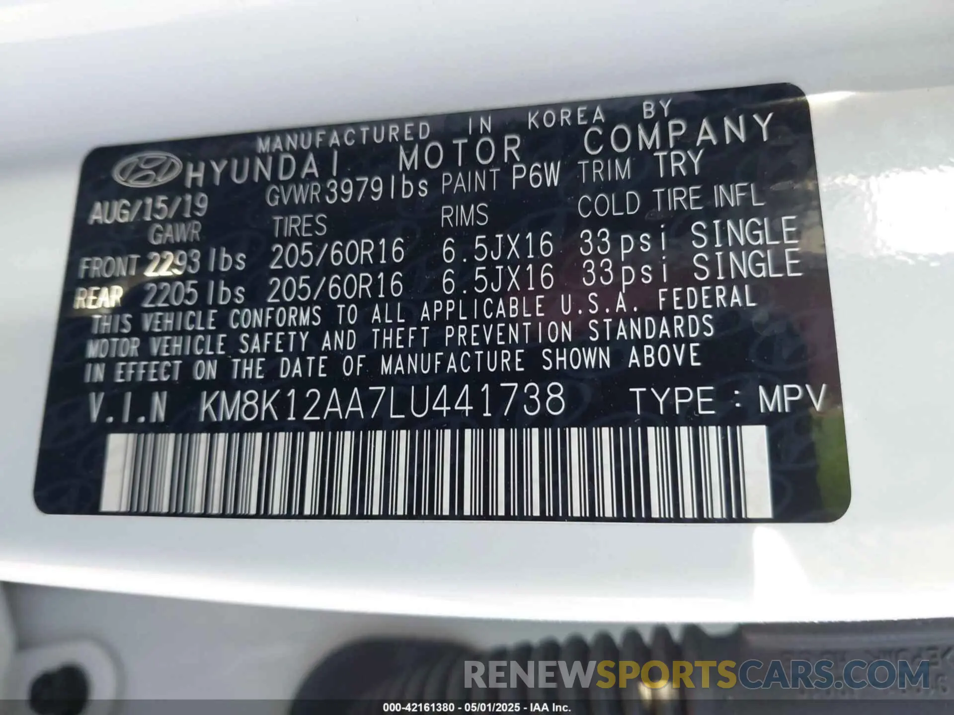 9 Photograph of a damaged car KM8K12AA7LU441738 HYUNDAI KONA 2020