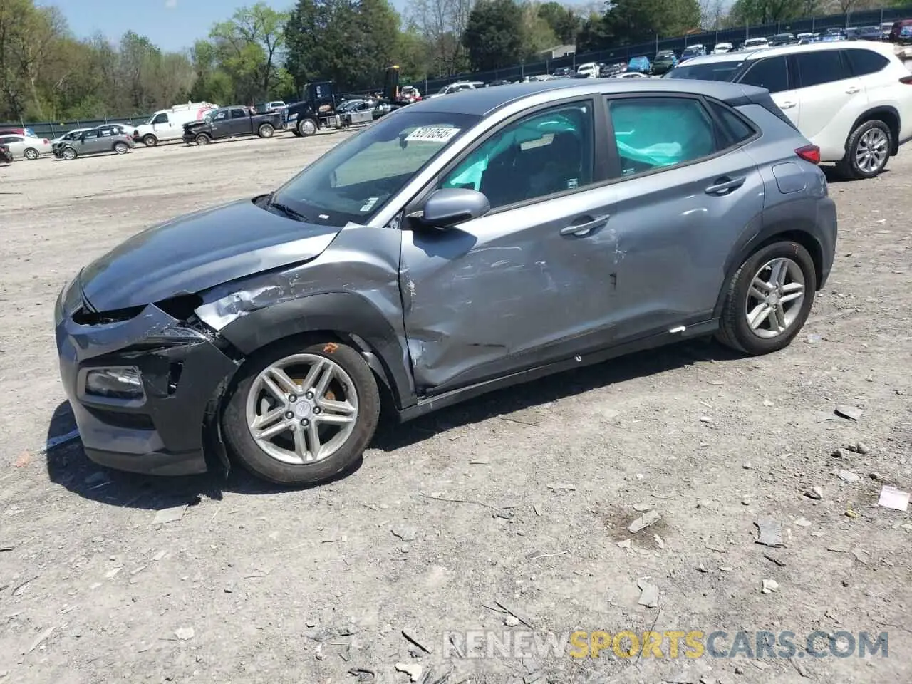1 Photograph of a damaged car KM8K12AAXLU445430 HYUNDAI KONA 2020